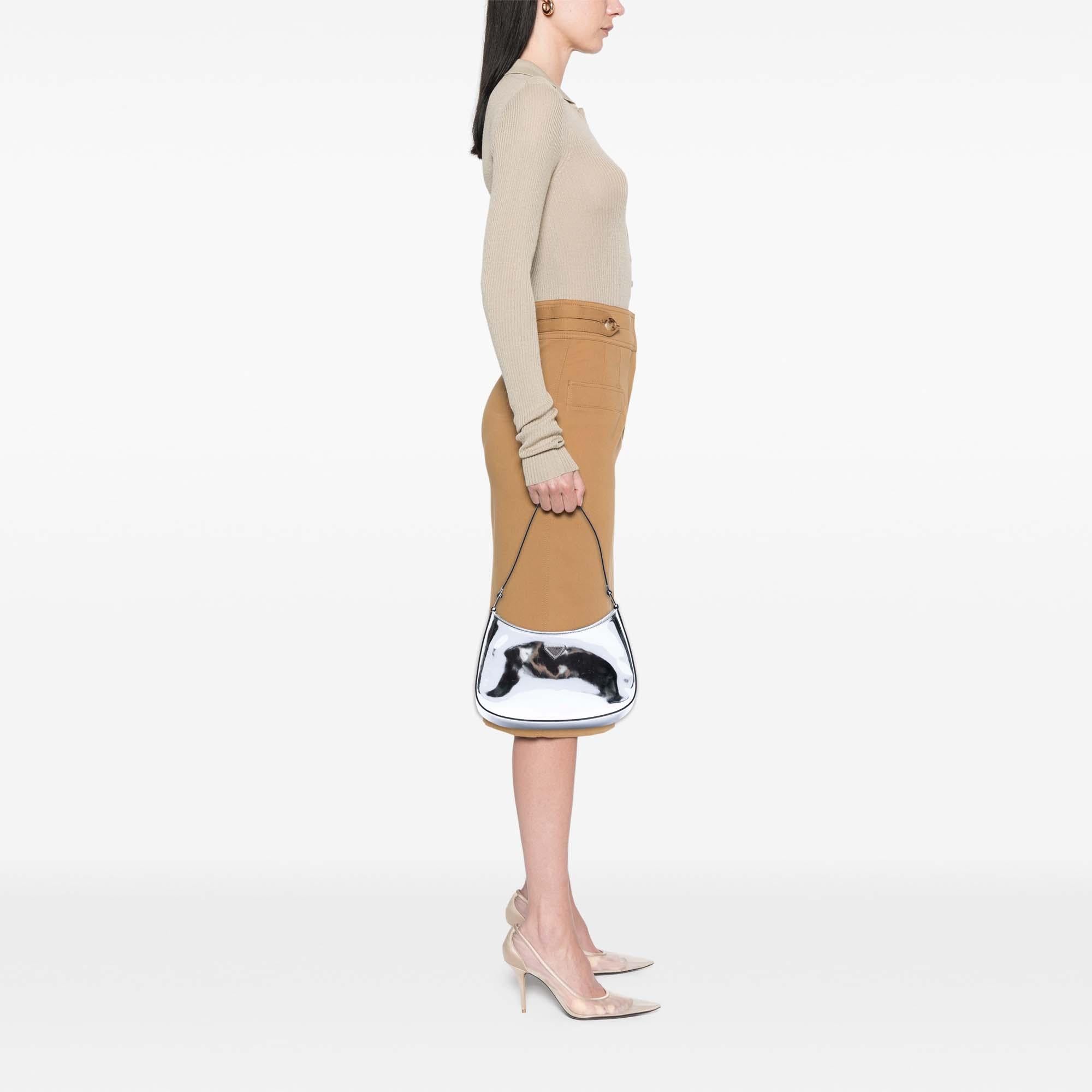 Prada Spazzolato Leather Cleo Shoulder Bag