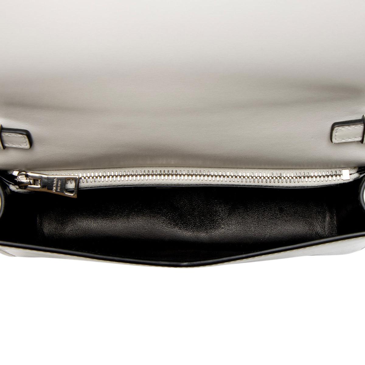 Prada Spazzolato Leather Triangle Chain Shoulder Bag