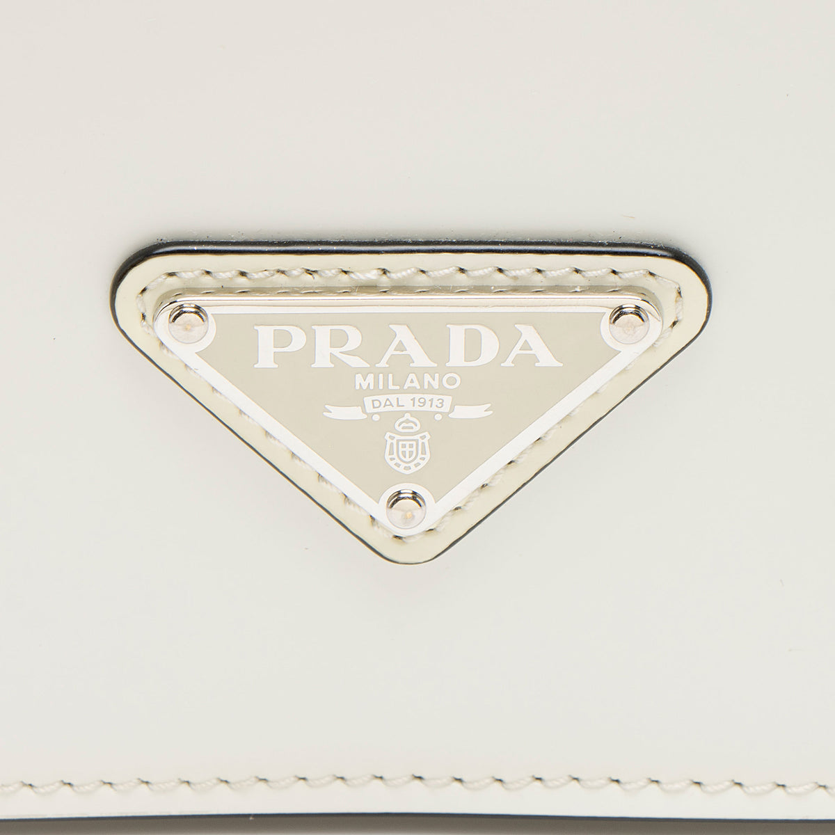 Prada Spazzolato Leather Triangle Chain Shoulder Bag