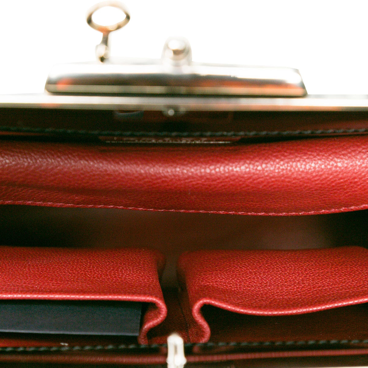 Prada Spazzolato Logo Frame Handbag