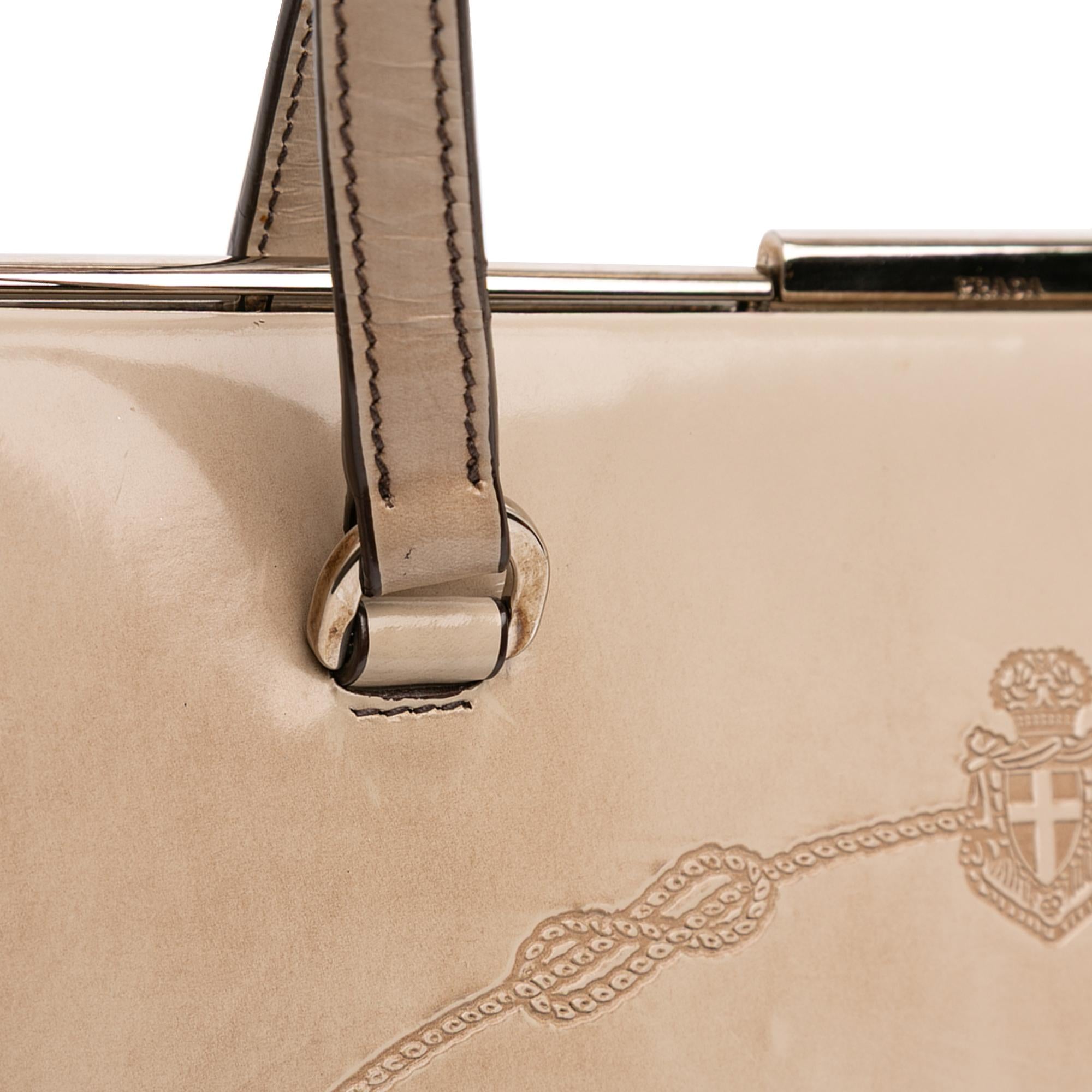 Prada Spazzolato Logo Frame Shoulder Bag