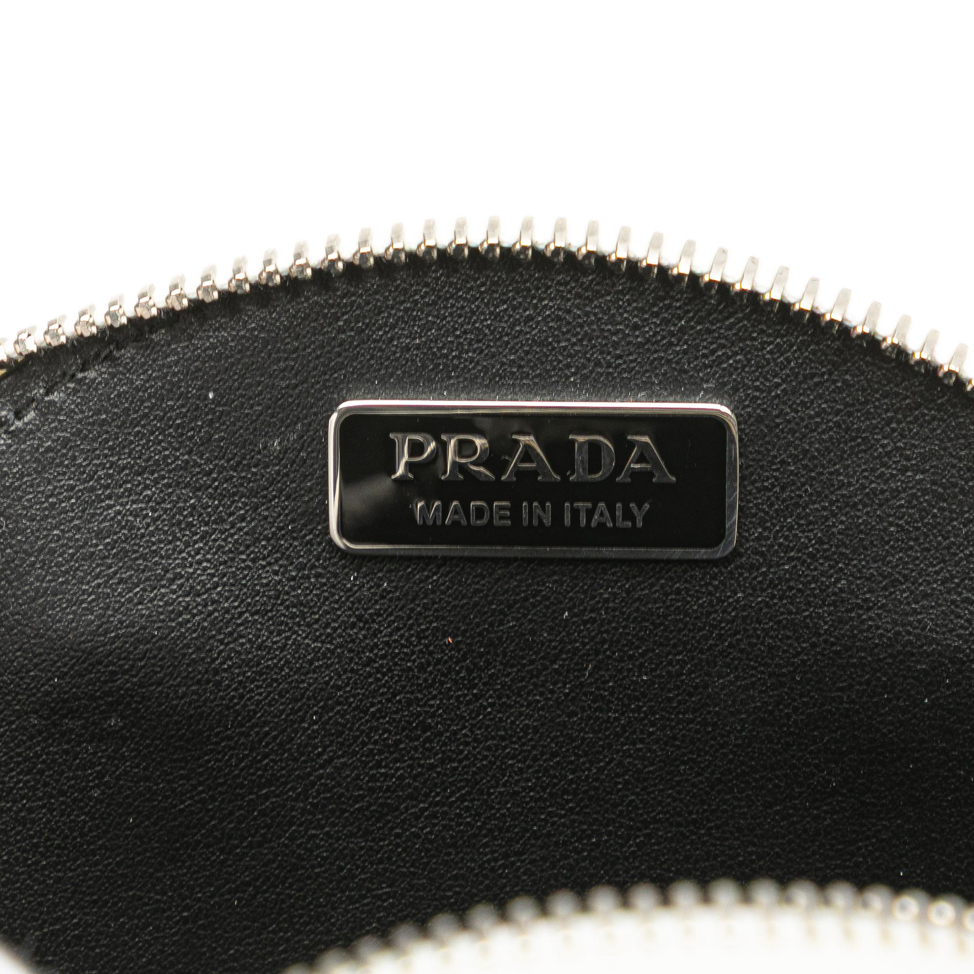 Prada Spazzolato Round Chain Coin Crossbody