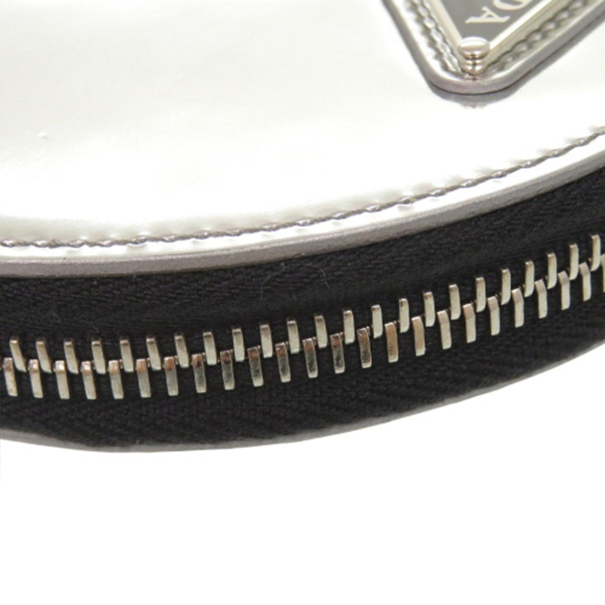 Prada Spazzolato Round Chain Coin Crossbody