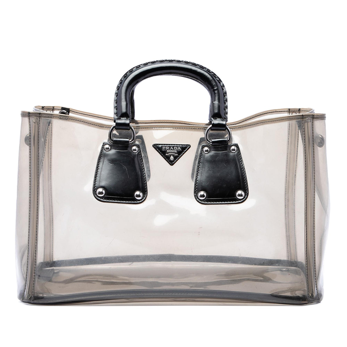 Prada Spazzolato Trimmed PVC Tote