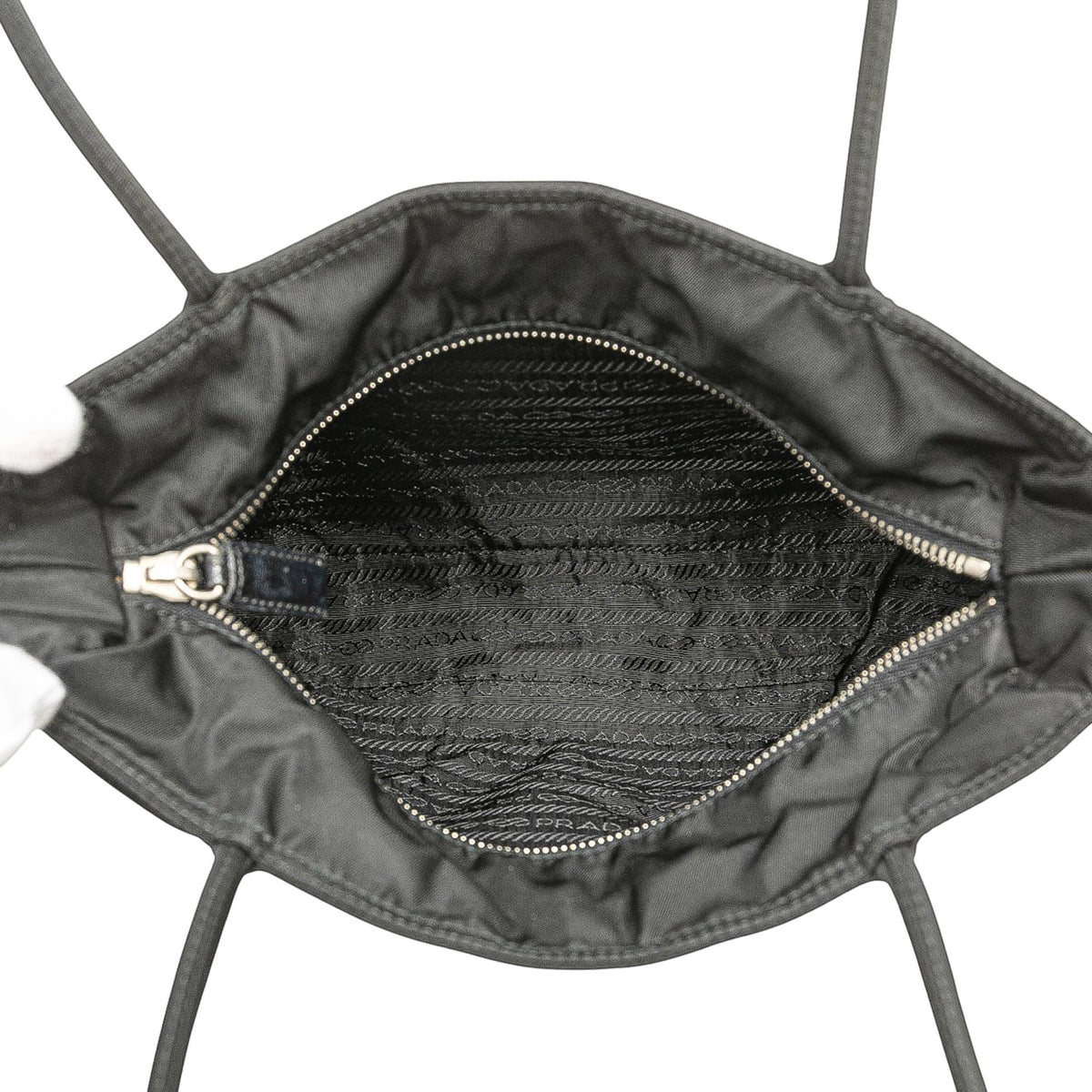 Prada Spazzolato Trimmed Tessuto Tote