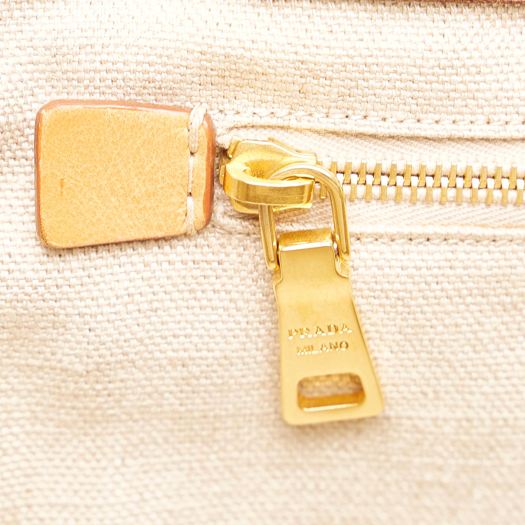 Prada Striped Canapa Handbag (SHG-35845)