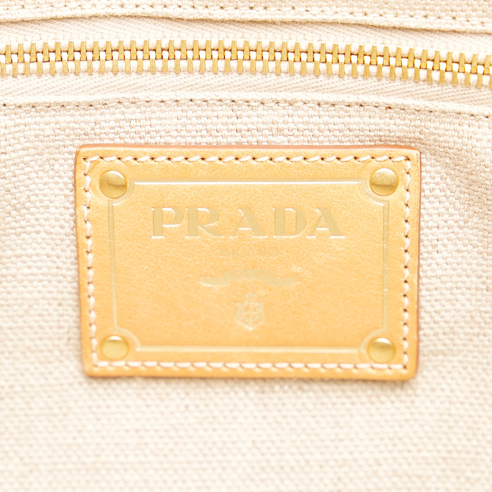 Prada Striped Canapa Handbag (SHG-35845)
