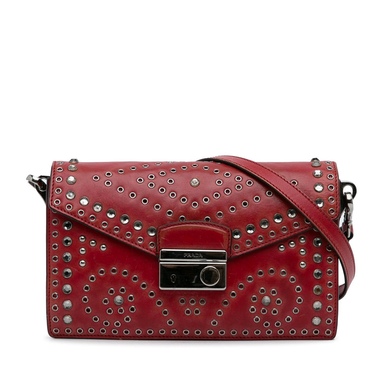 Prada Studded Grommet Sound Lock Crossbody Bag (SHG-DtBWaa)