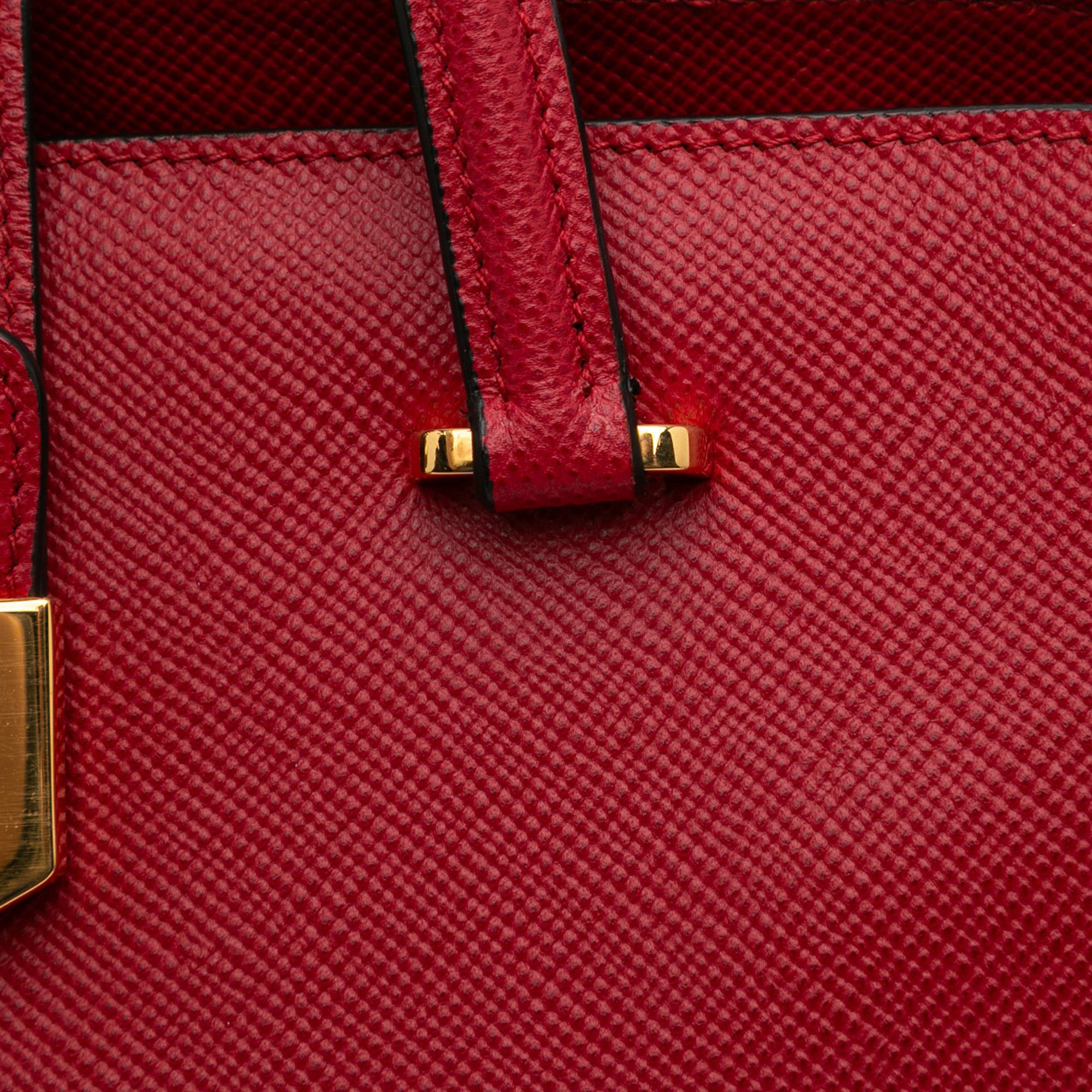 Prada Studded Saffiano Cuir Promenade Satchel