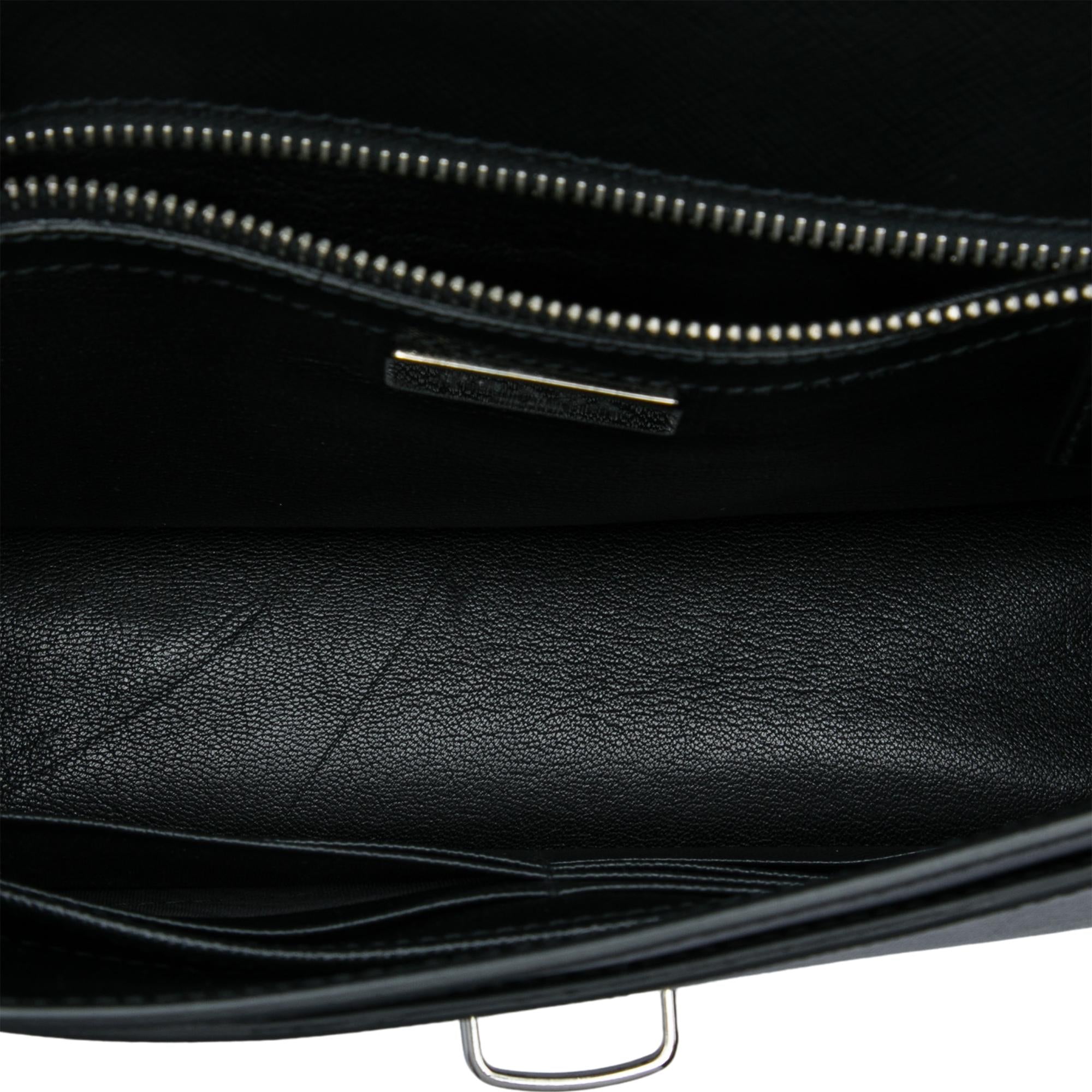 Prada Studded Saffiano Push Lock Wristlet Clutch