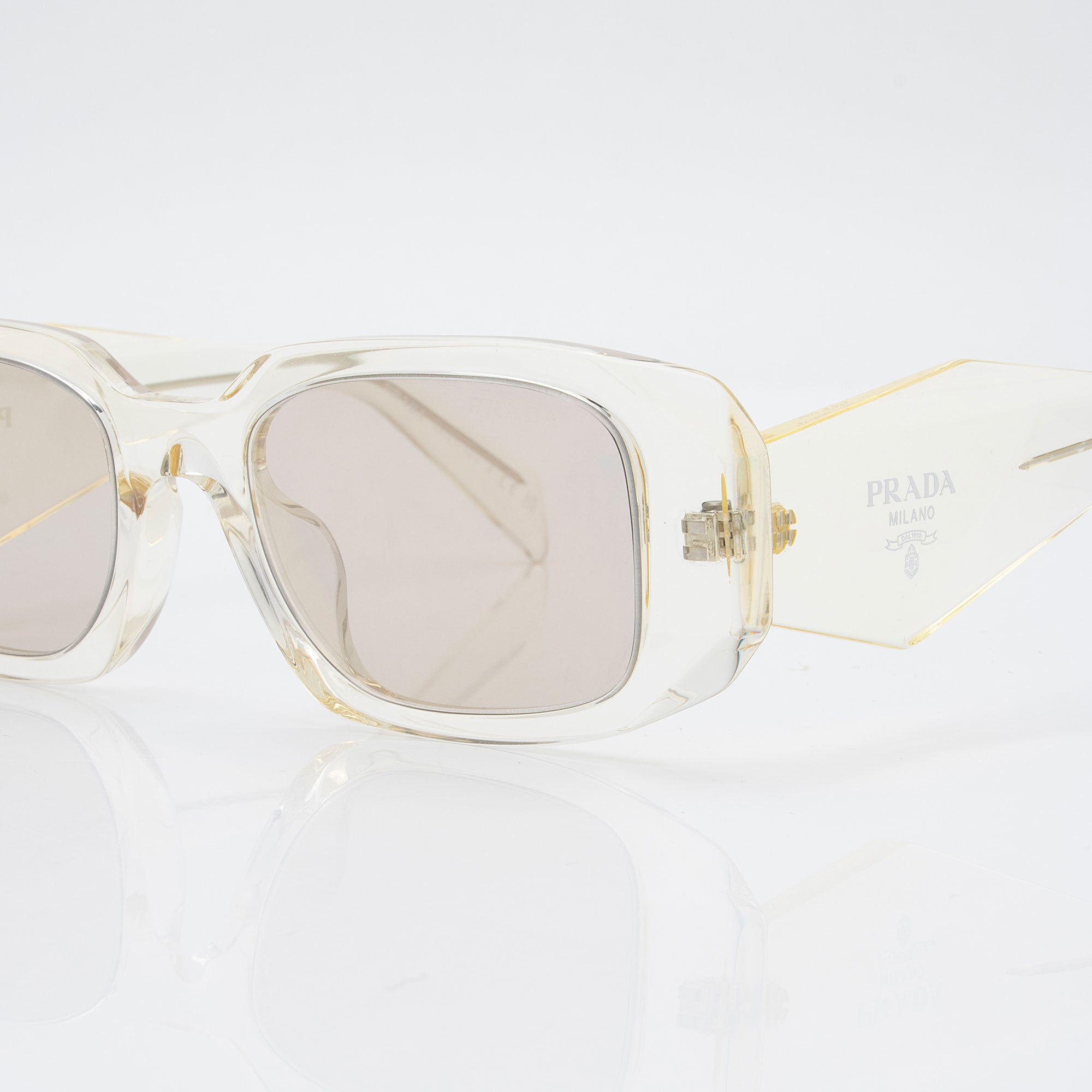Prada Symbole Translucent Rectangular Sunglasses