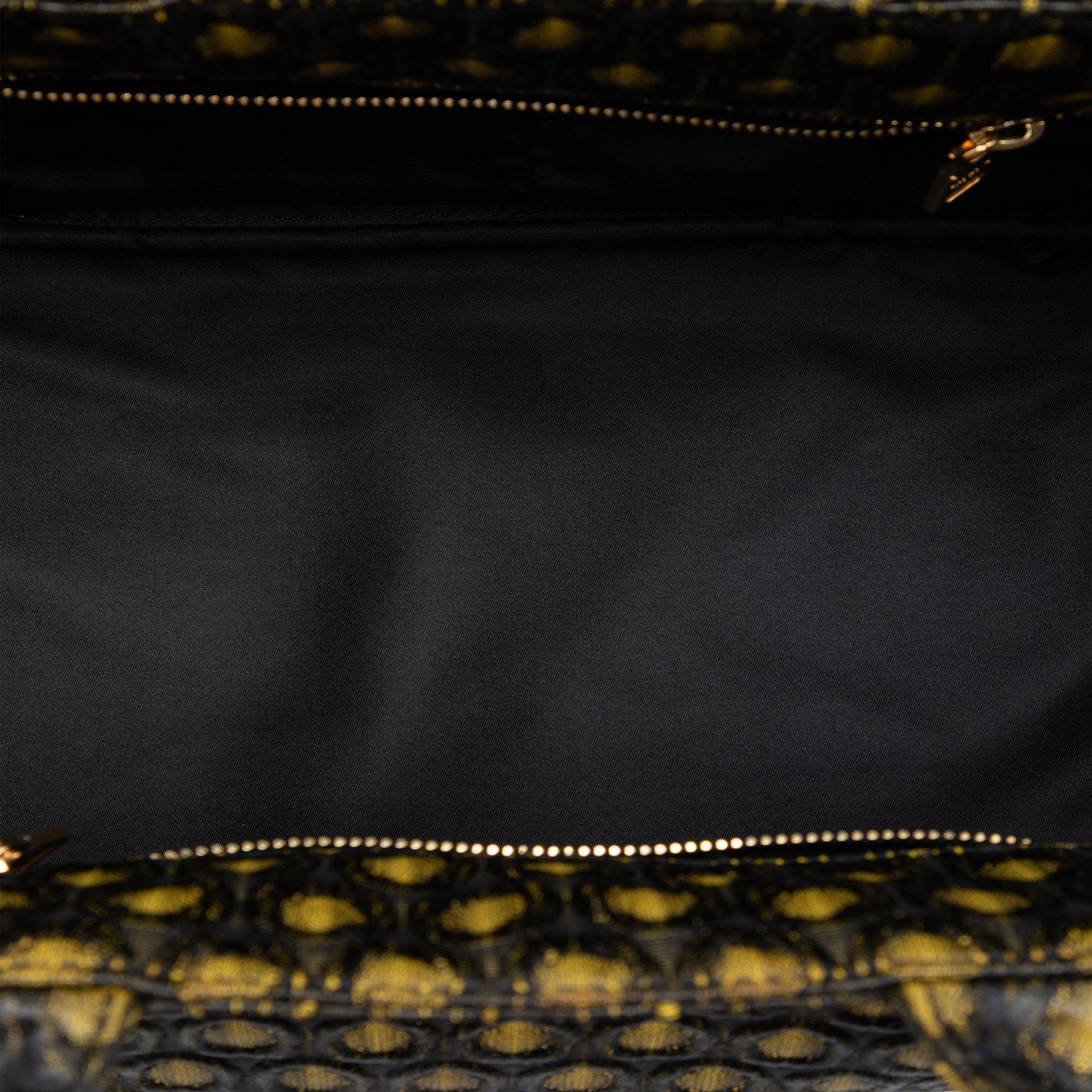 Prada Tessuto Broccato Canapa Tote
