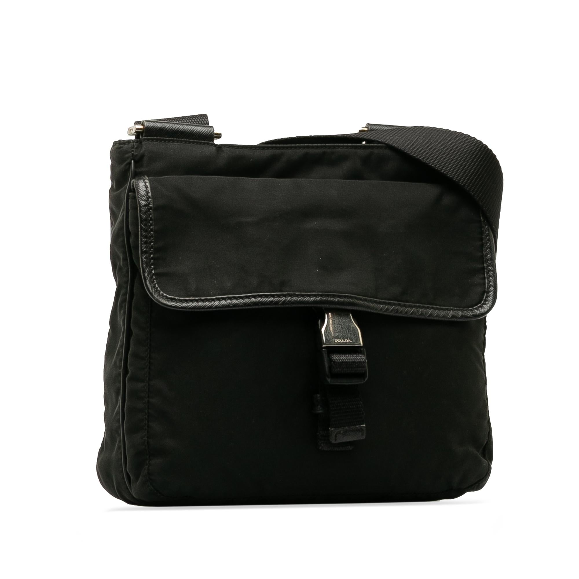 Prada Tessuto Buckle Messenger Bag