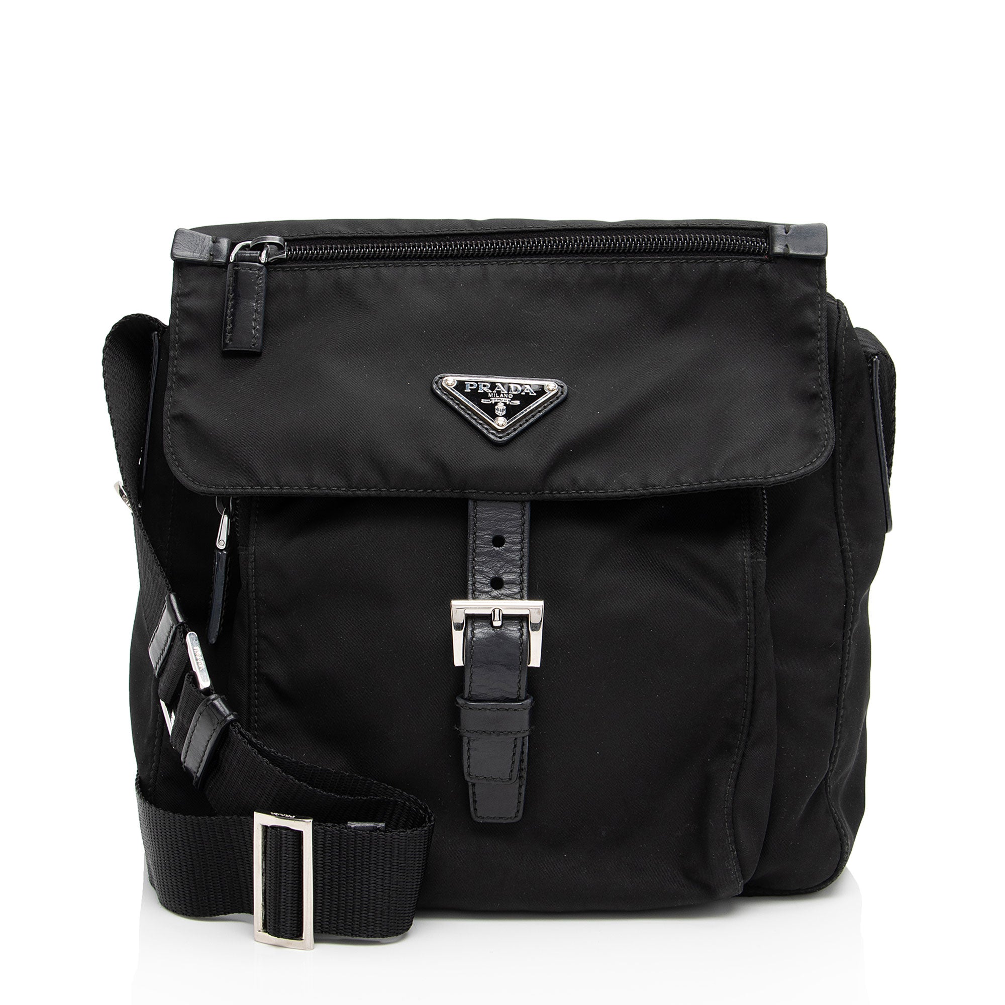Prada Tessuto Buckle Messenger (SHF-ZElqhI)