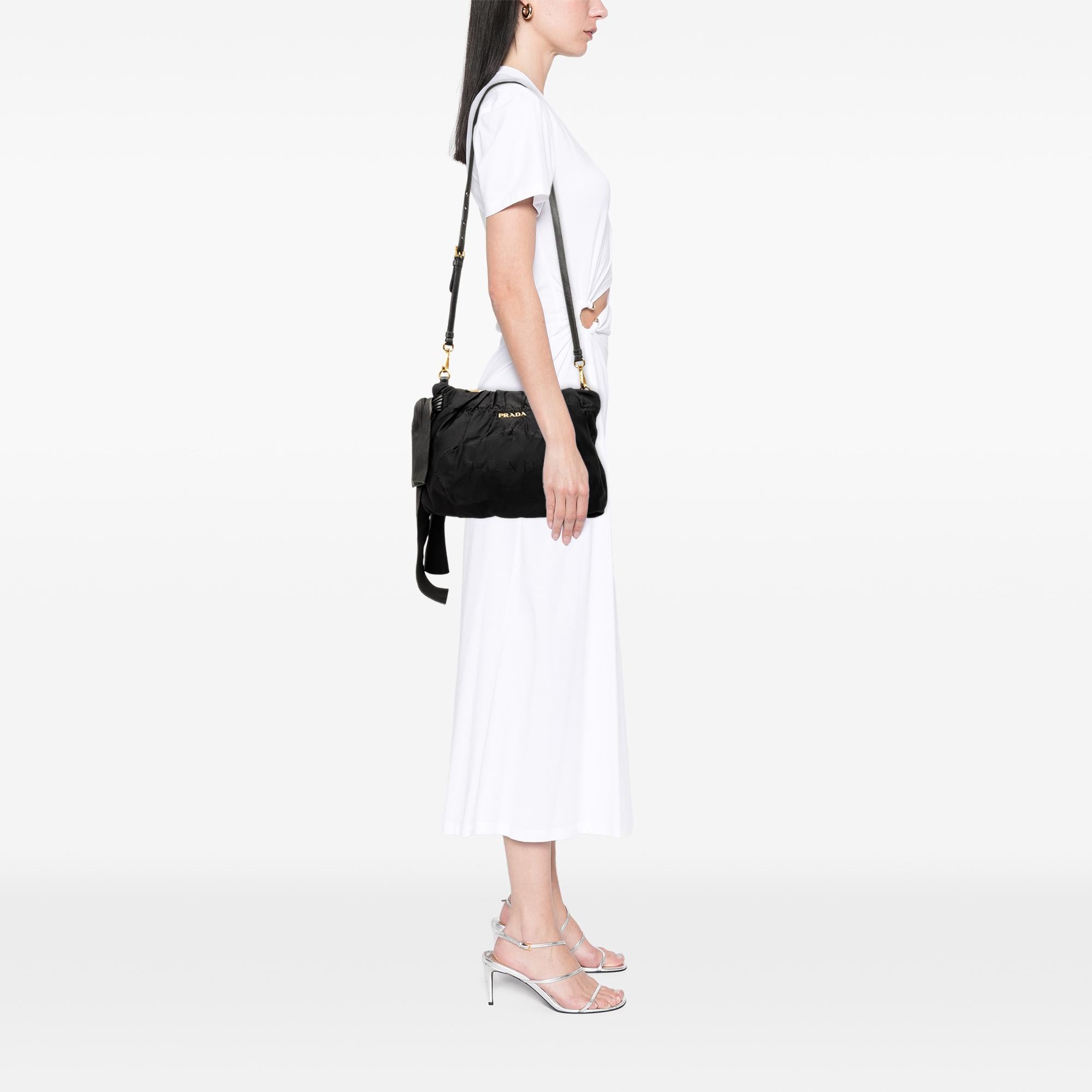 Prada Tessuto Canapa Logo Bow Crossbody