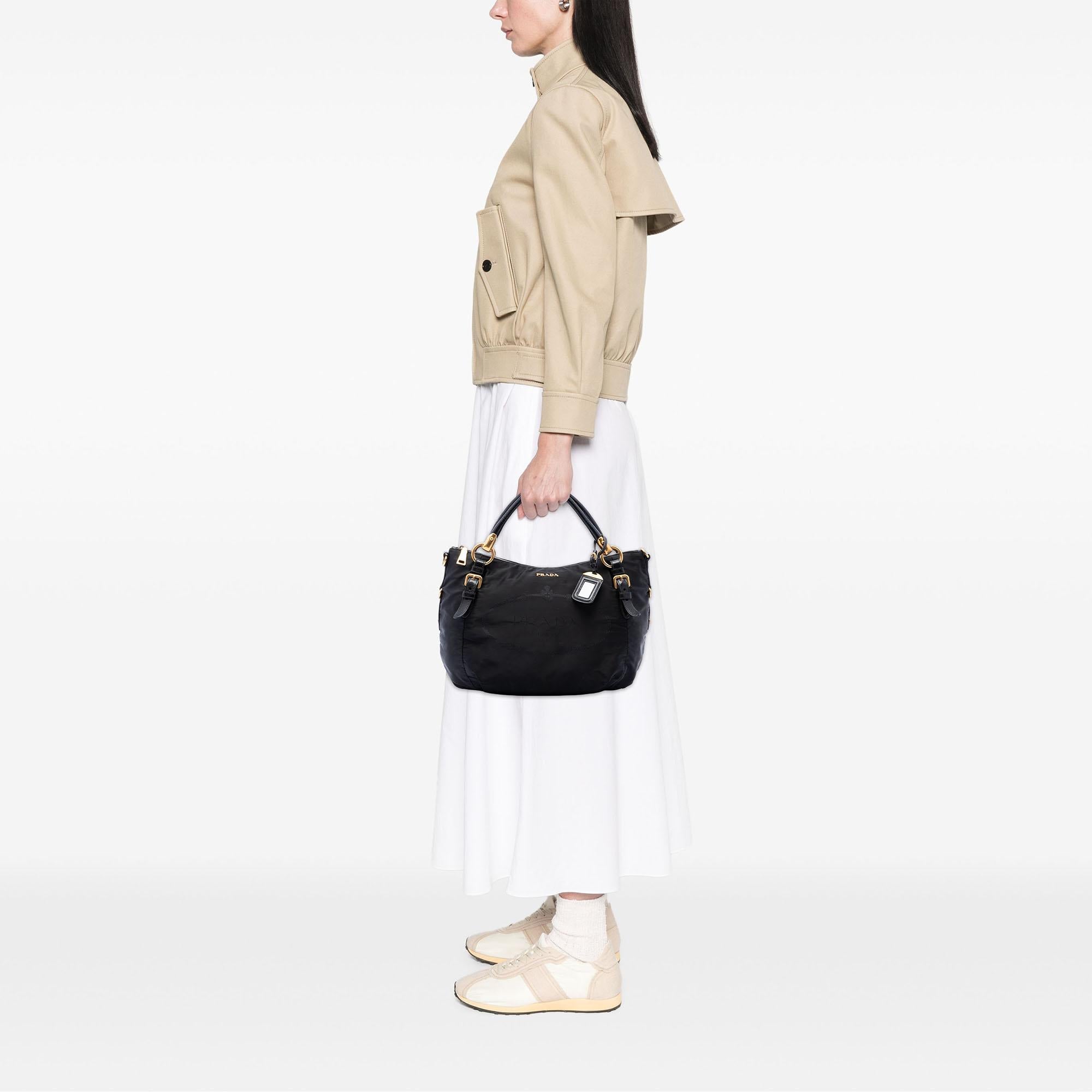 Prada Tessuto Canapa Logo Satchel