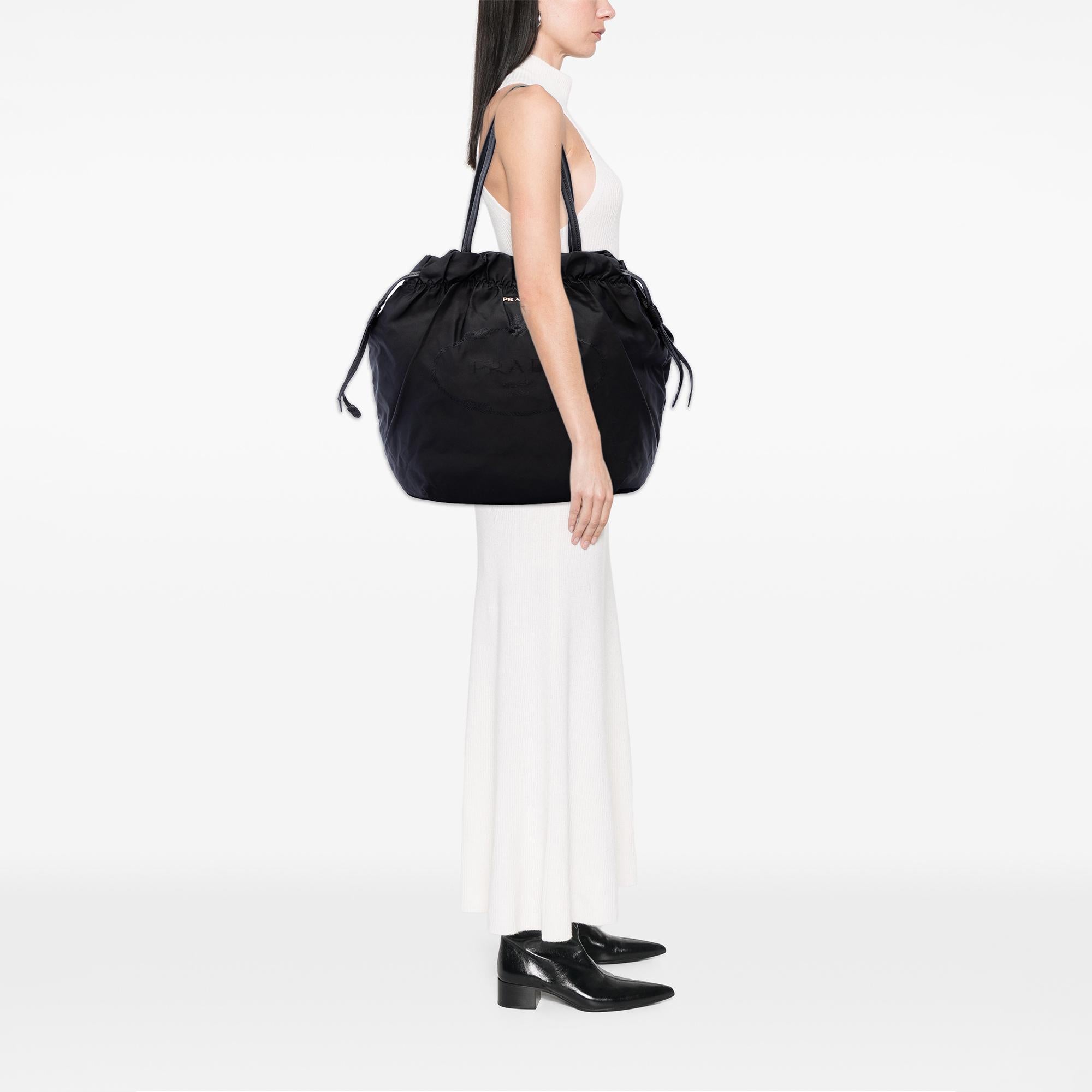 Prada Tessuto Canapa Logo Tote