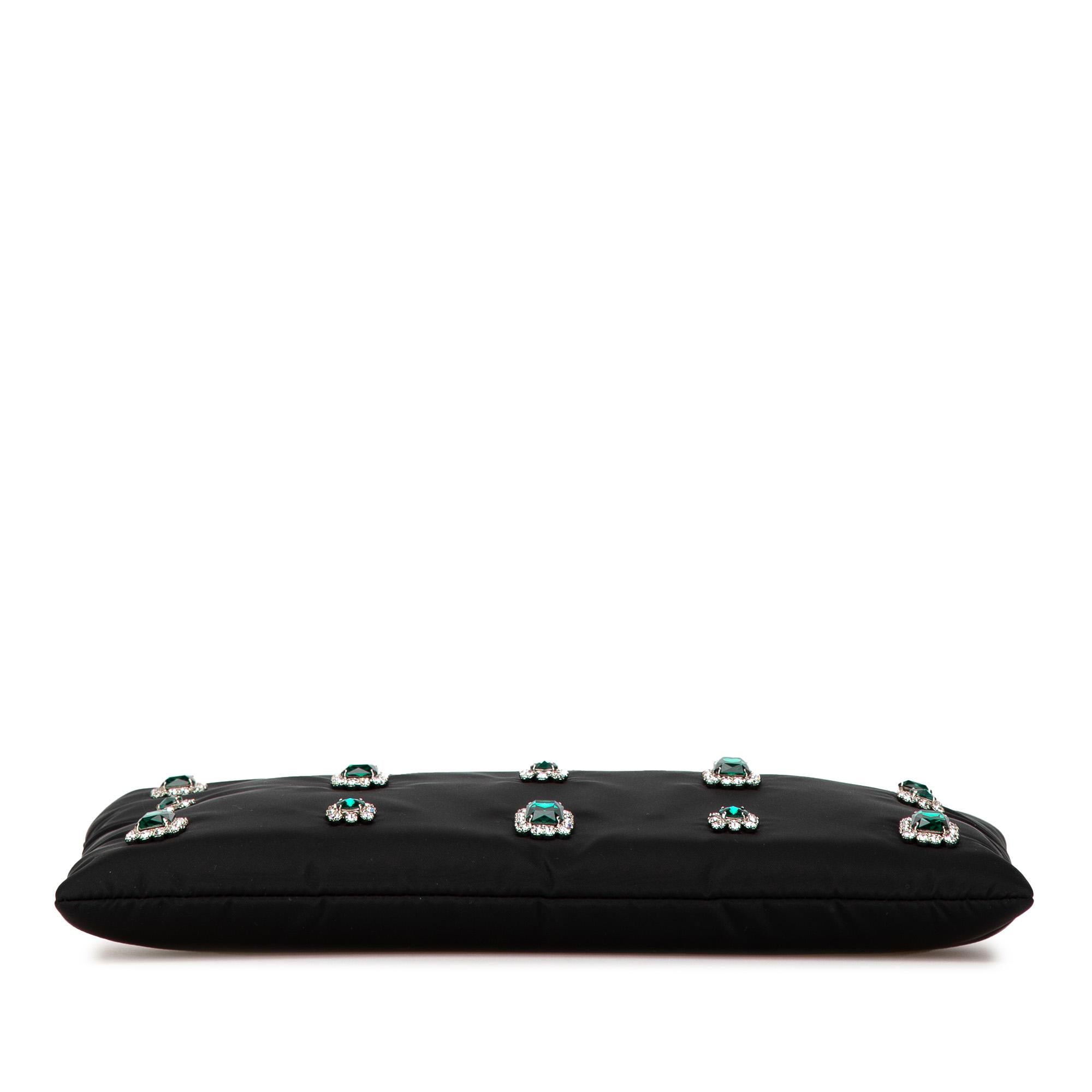 Prada Tessuto Catene Crystal Embellished Chain Crossbody