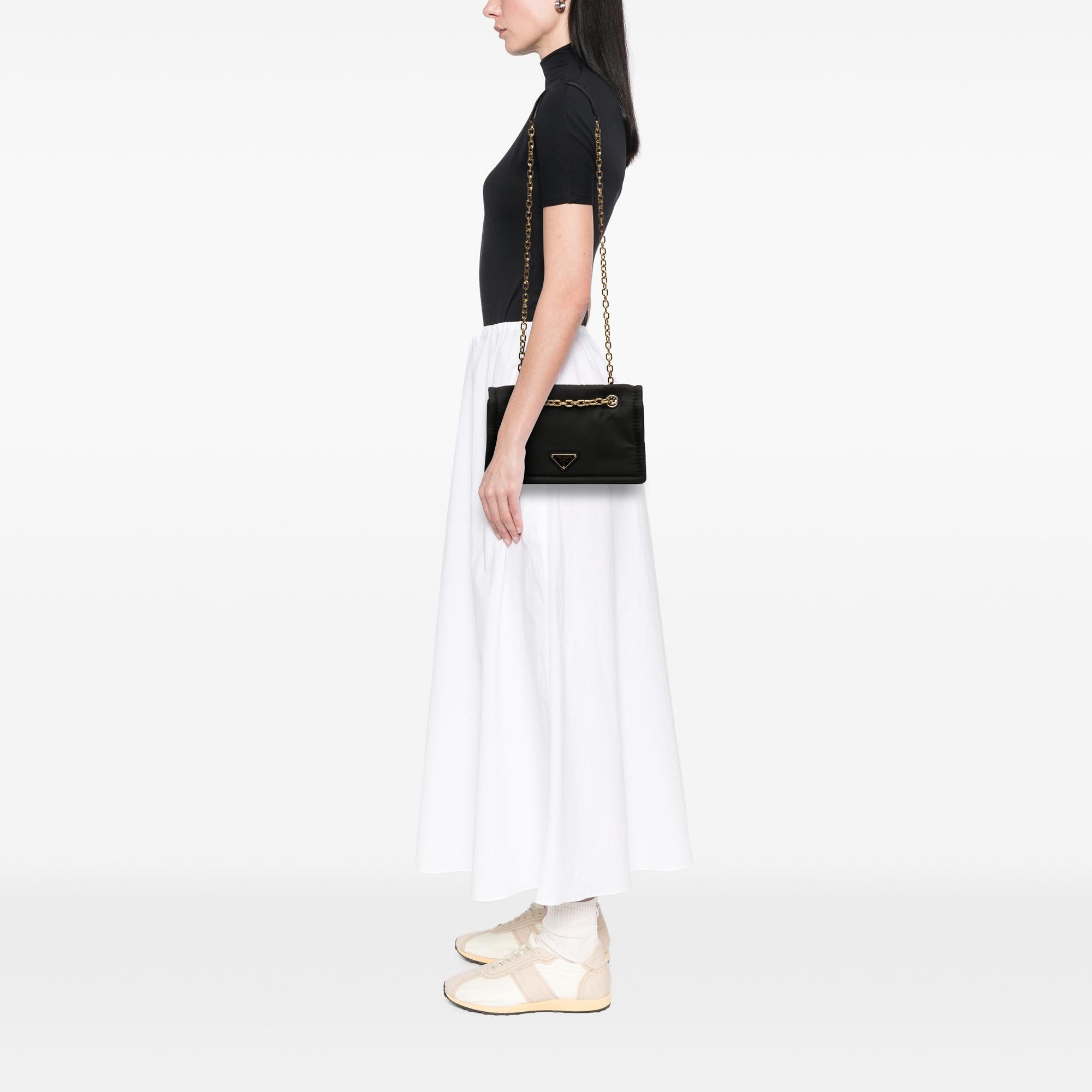 Prada Tessuto Chain Flap Crossbody