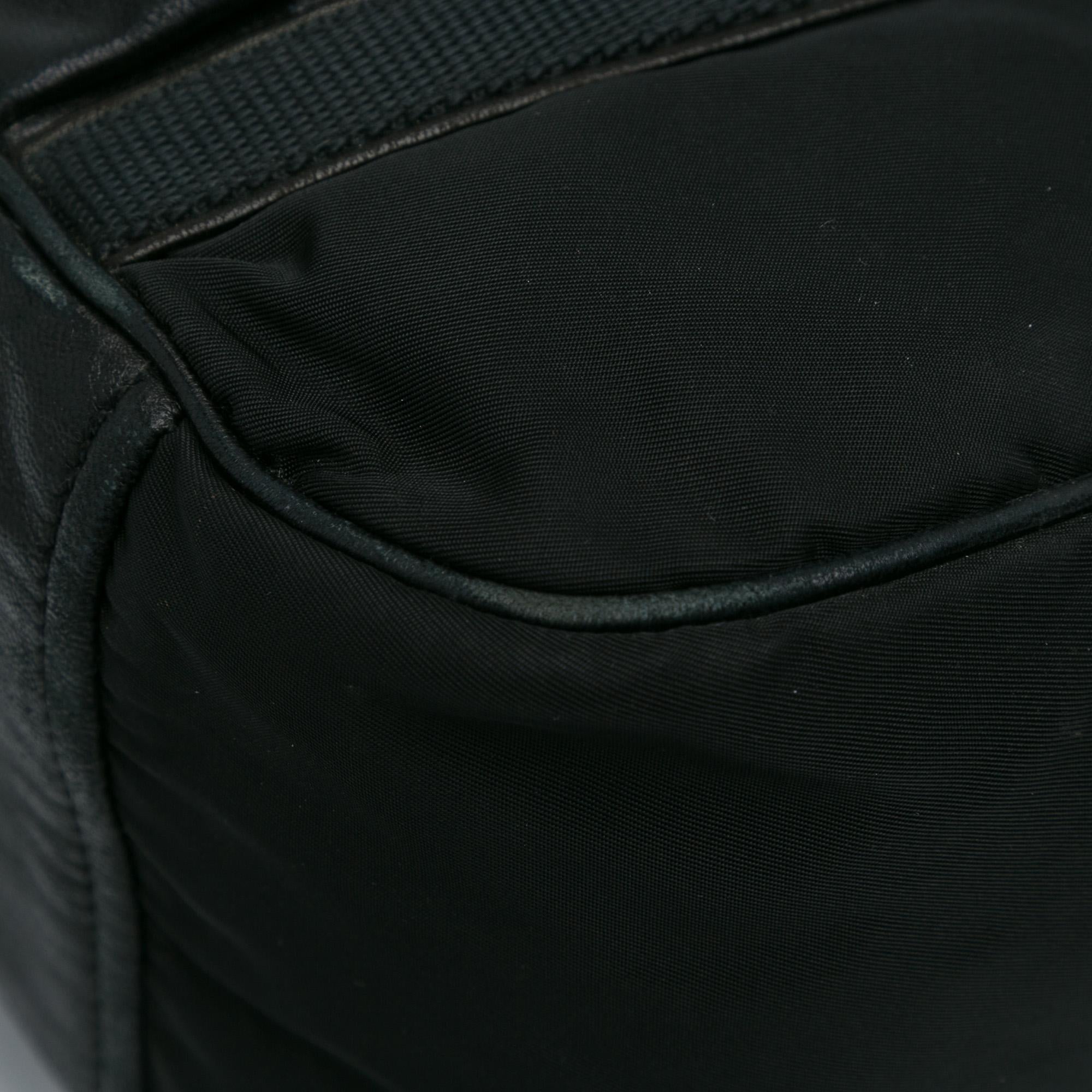 Prada Tessuto City Calf Trimmed Buckle Hobo (SHG-xswi3t)