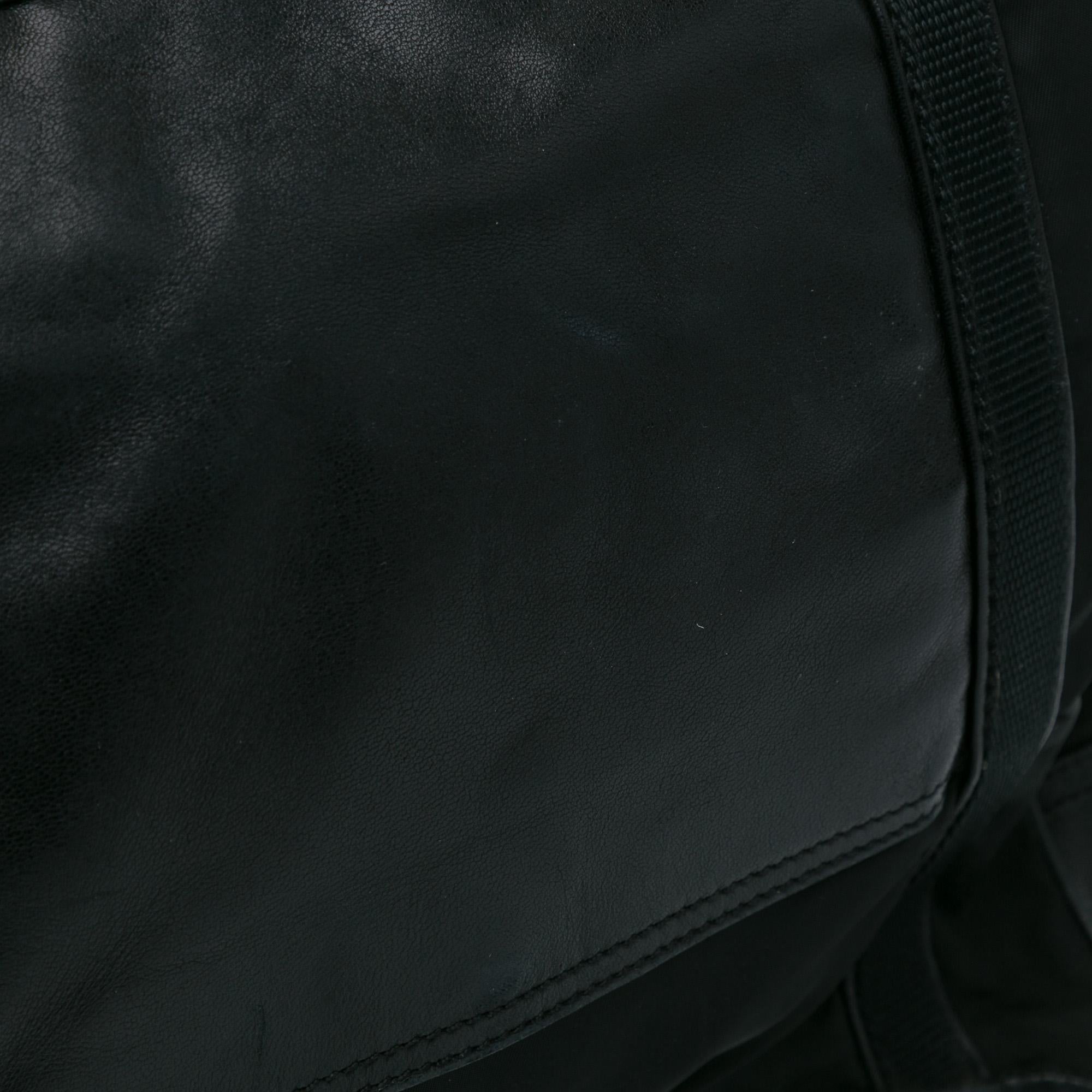 Prada Tessuto City Calf Trimmed Buckle Hobo (SHG-xswi3t)