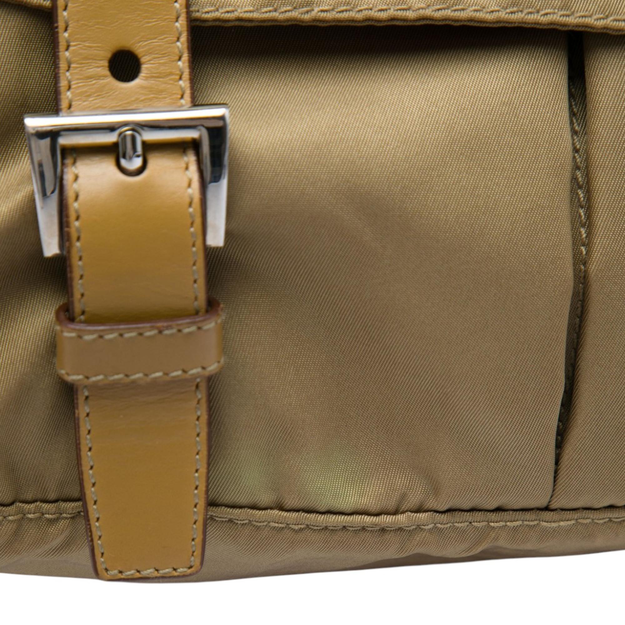 Prada Tessuto Double Buckle Messenger Bag