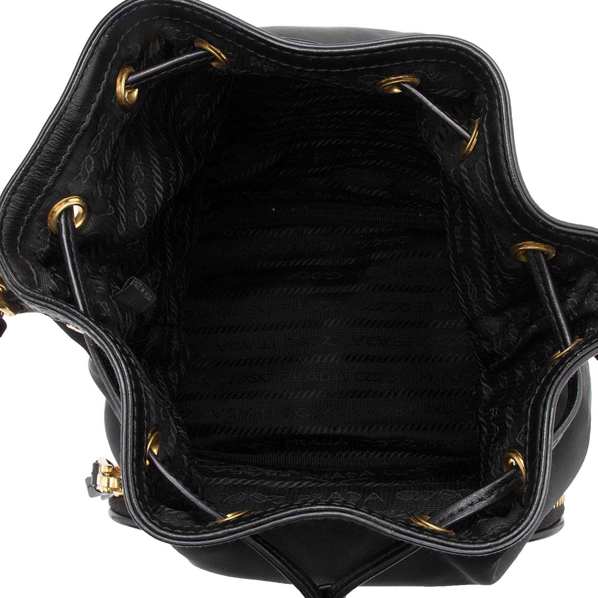 Prada Tessuto Duet Drawstring Mini Bucket Bag (SHF-1DaDrC)