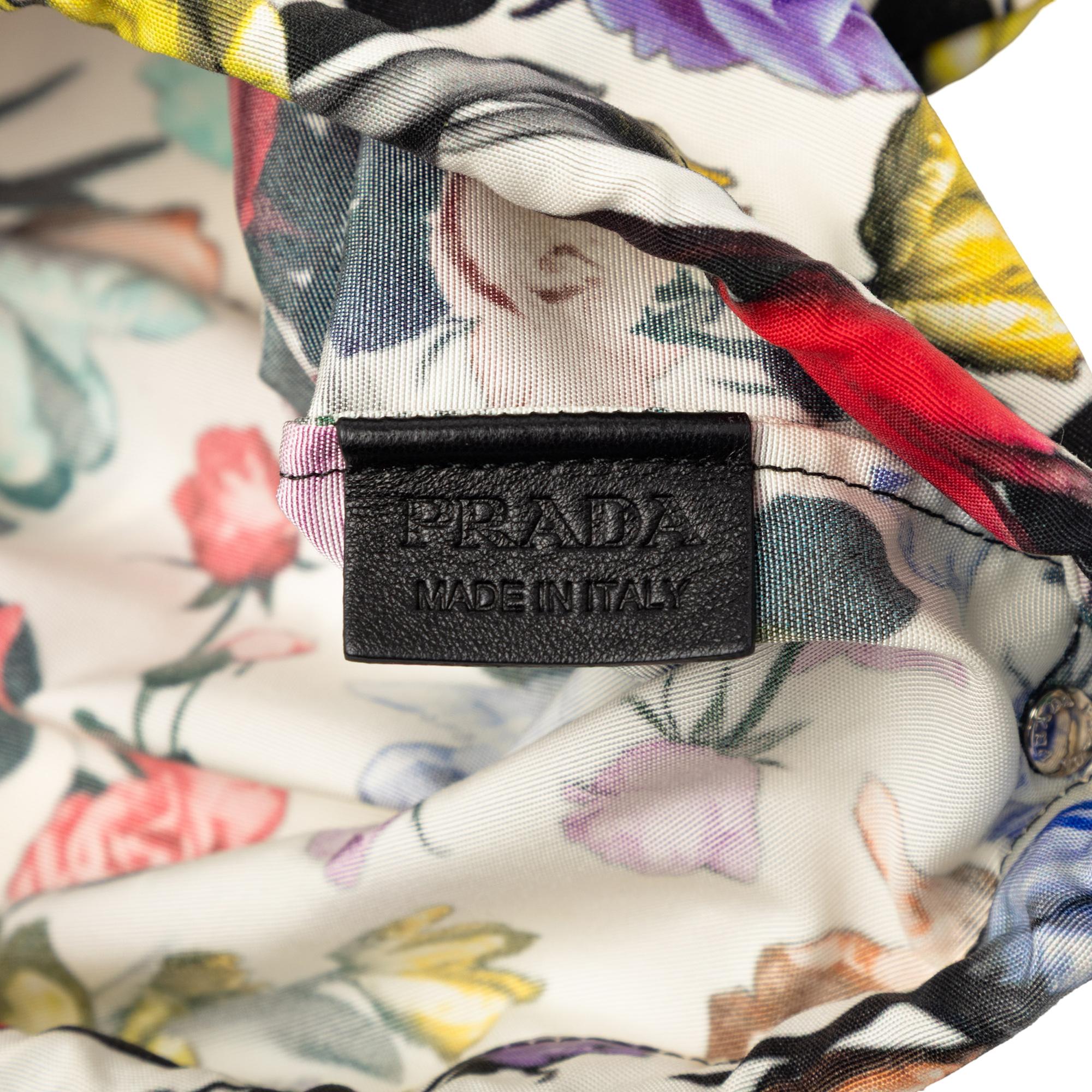 Prada Tessuto Floral Drawstring Pouch