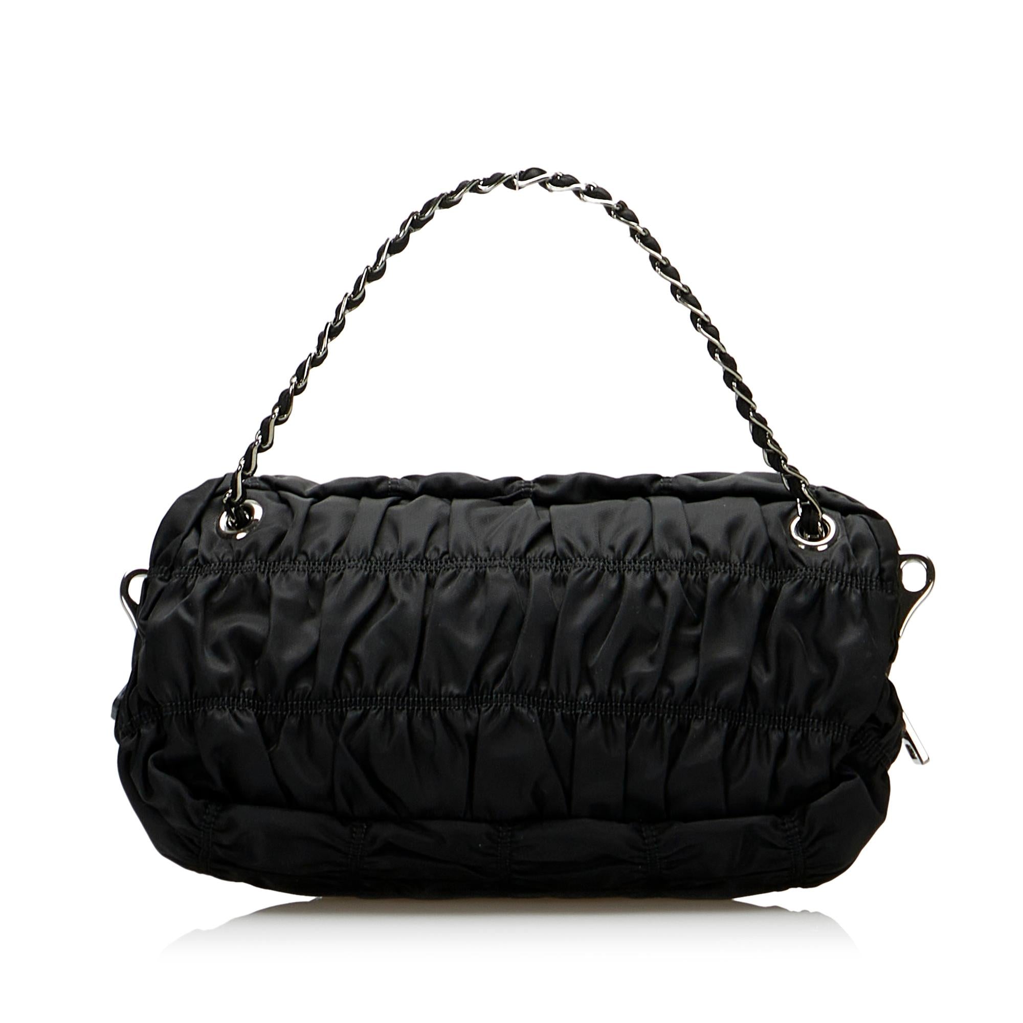 Prada Tessuto Gaufre Chain Satchel (SHG-FCxtXs)