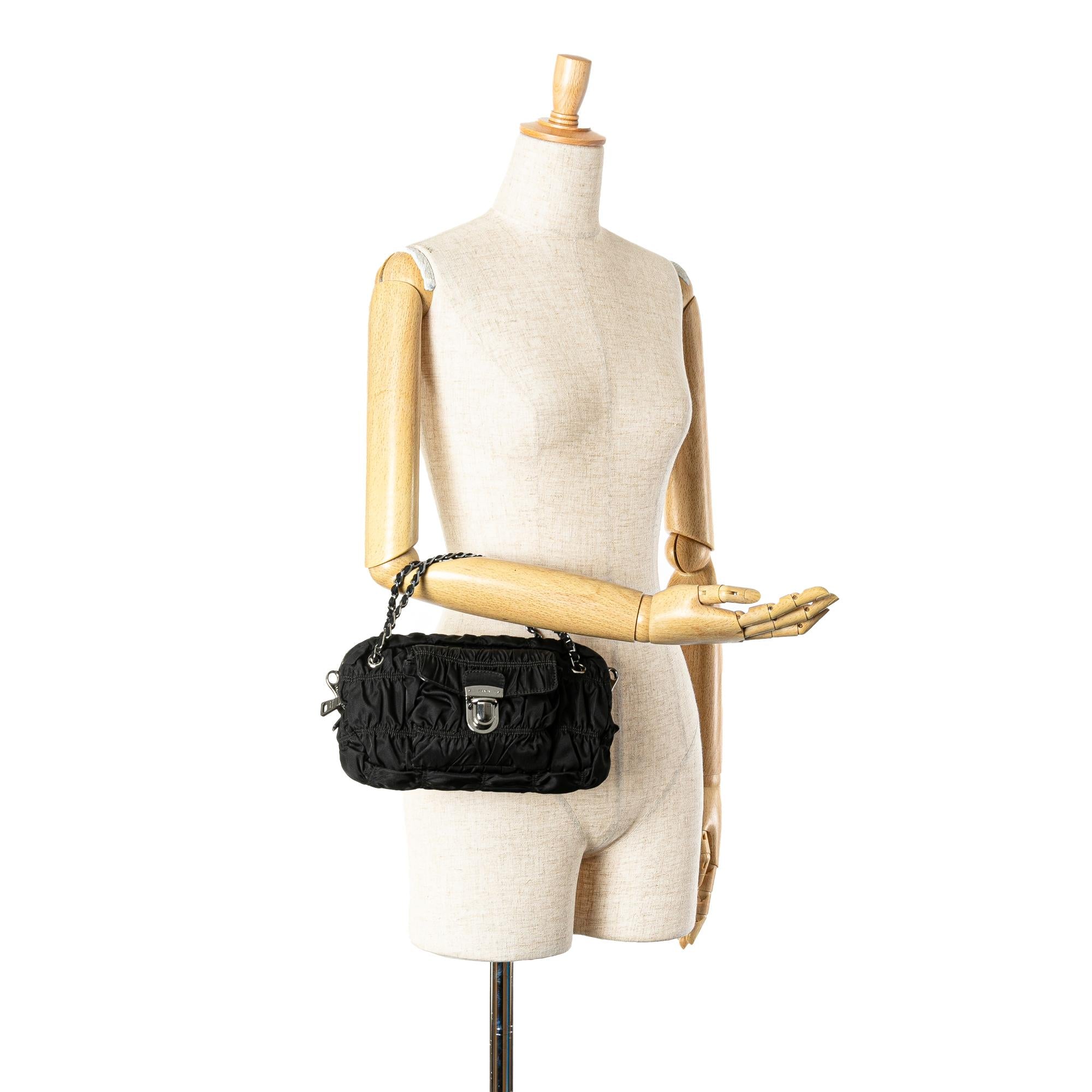 Prada Tessuto Gaufre Chain Satchel