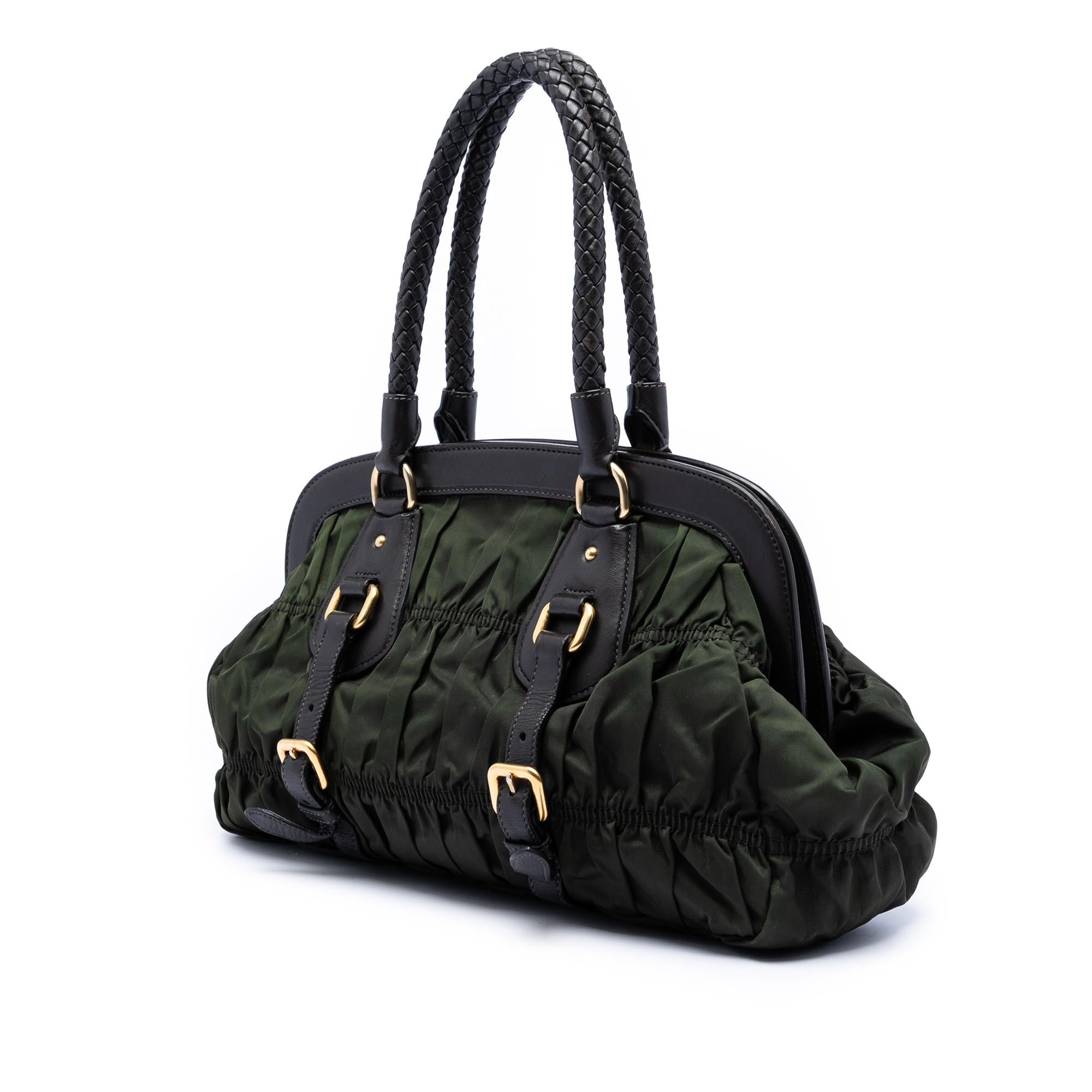 Prada Tessuto Gaufre Frame Handbag