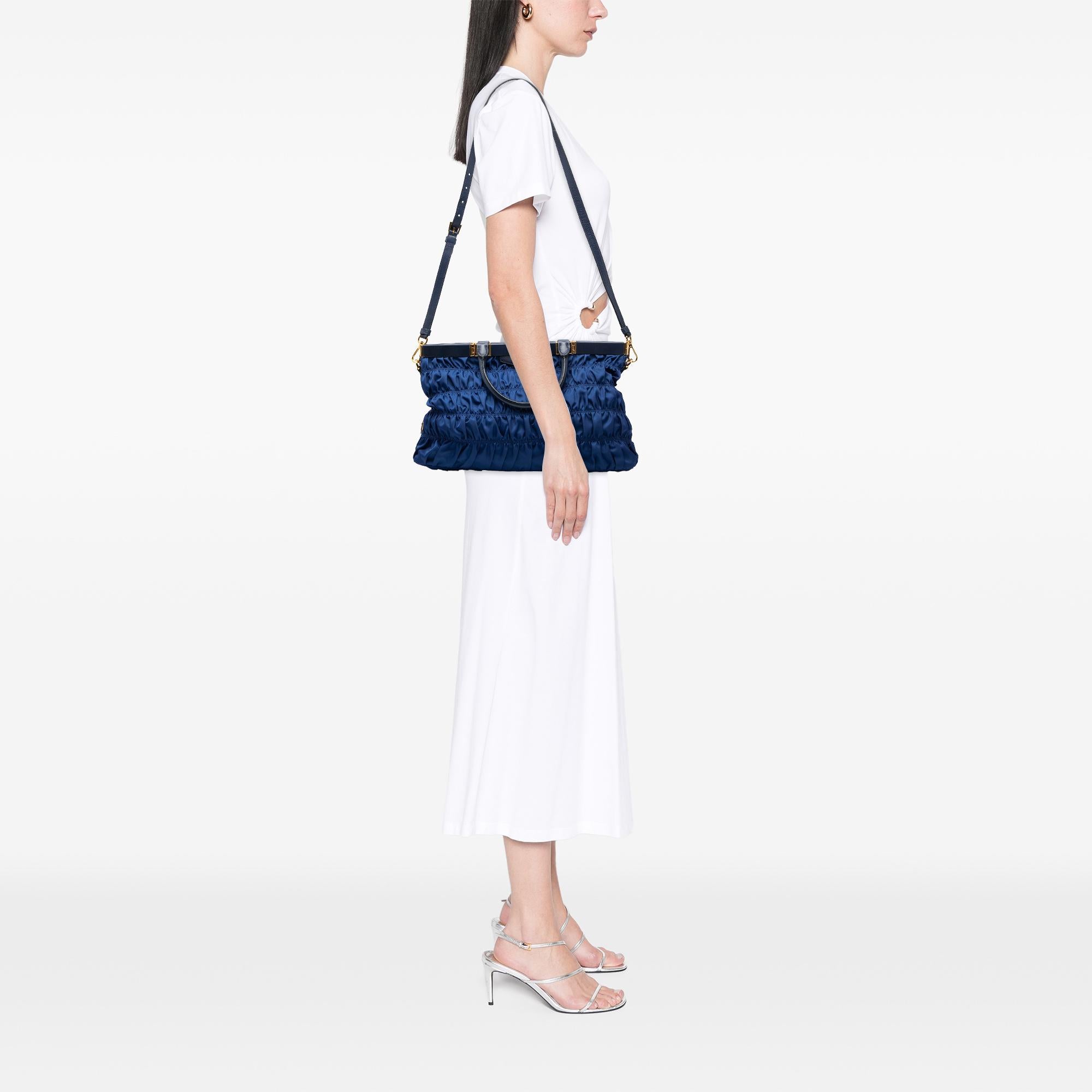 Prada Tessuto Gaufre Frame Satchel