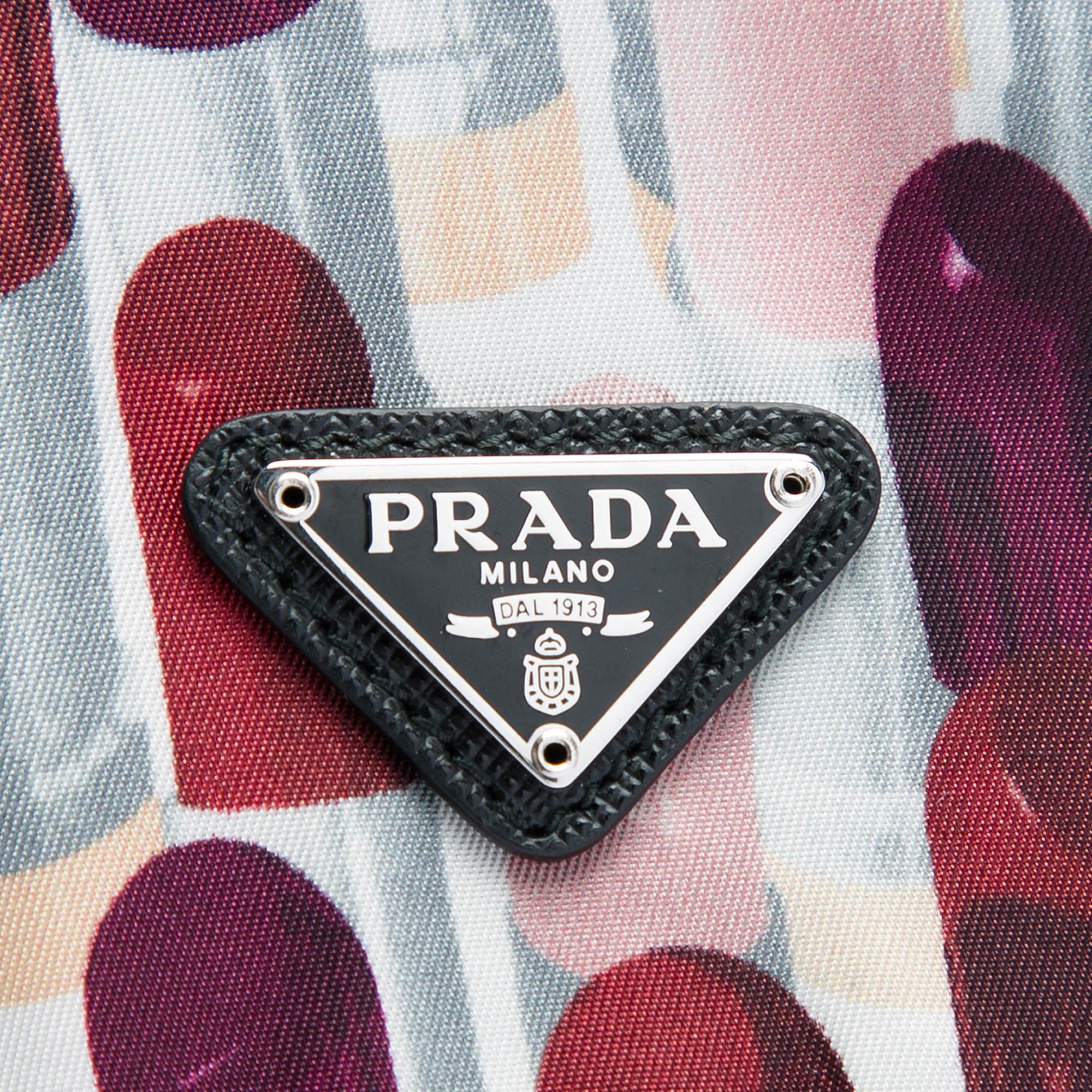 Prada Tessuto Lipstick Print Drawstring Pouch