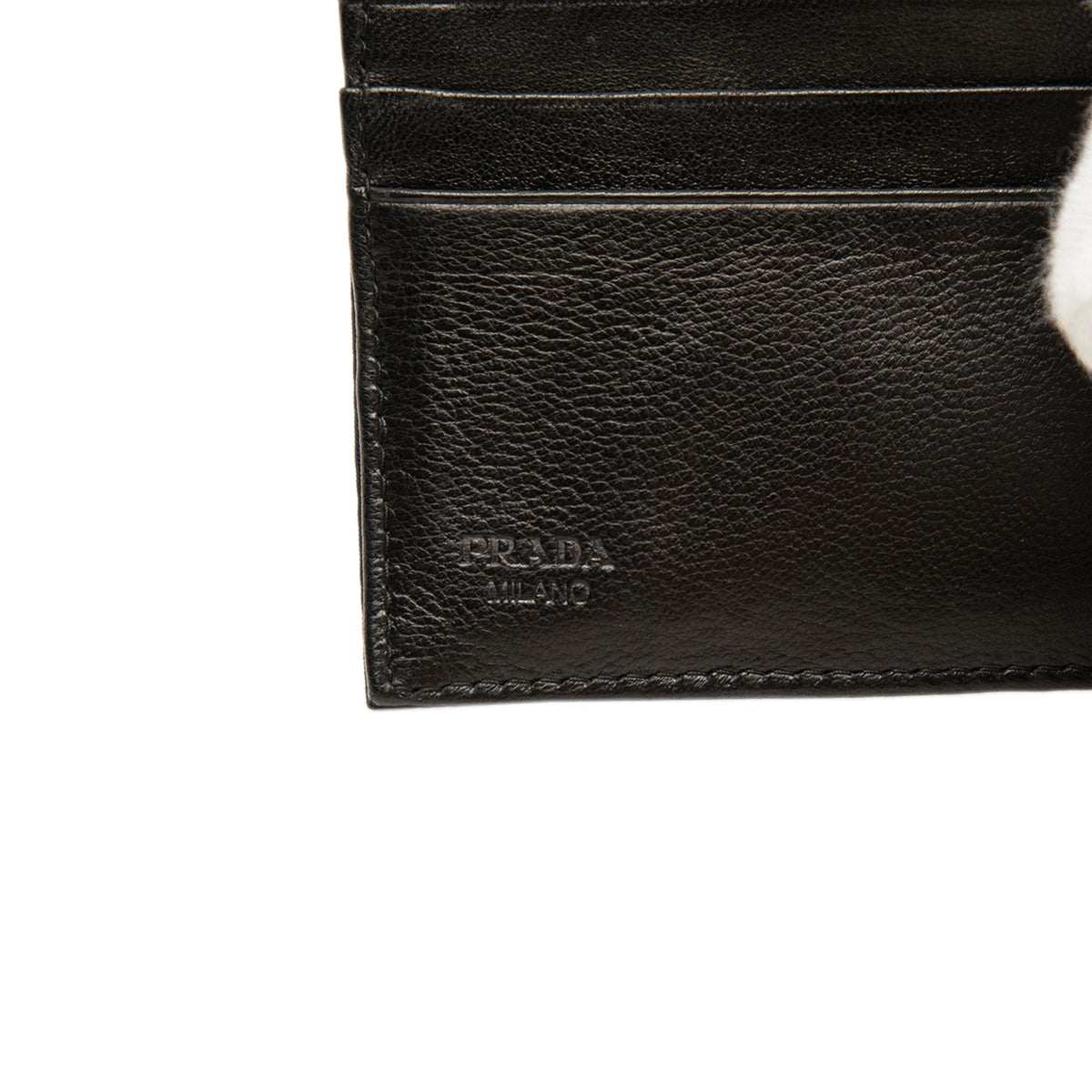 Prada Tessuto Patchwork Skull Pierced Bifold Wallet