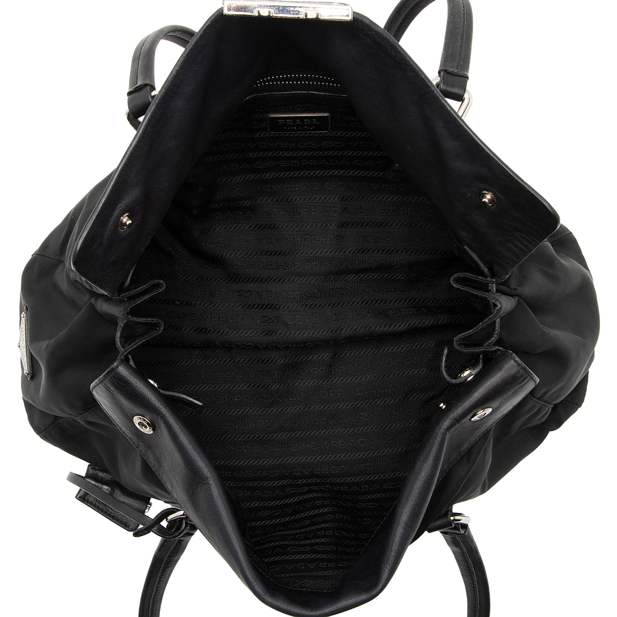 Prada Tessuto Pushlock Foldover Satchel (SHF-npkPQP)