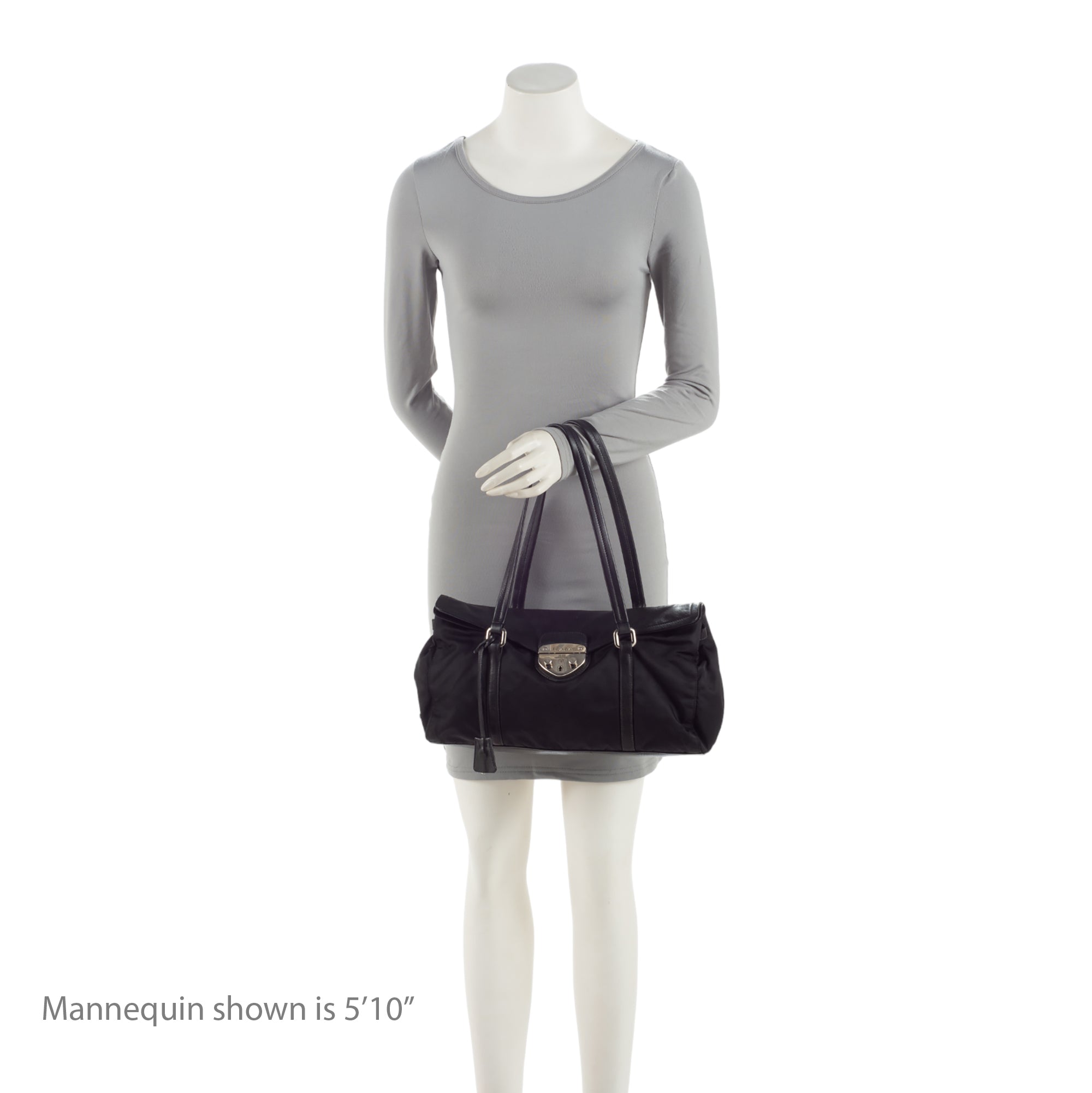 Prada Tessuto Pushlock Foldover Satchel (SHF-npkPQP)