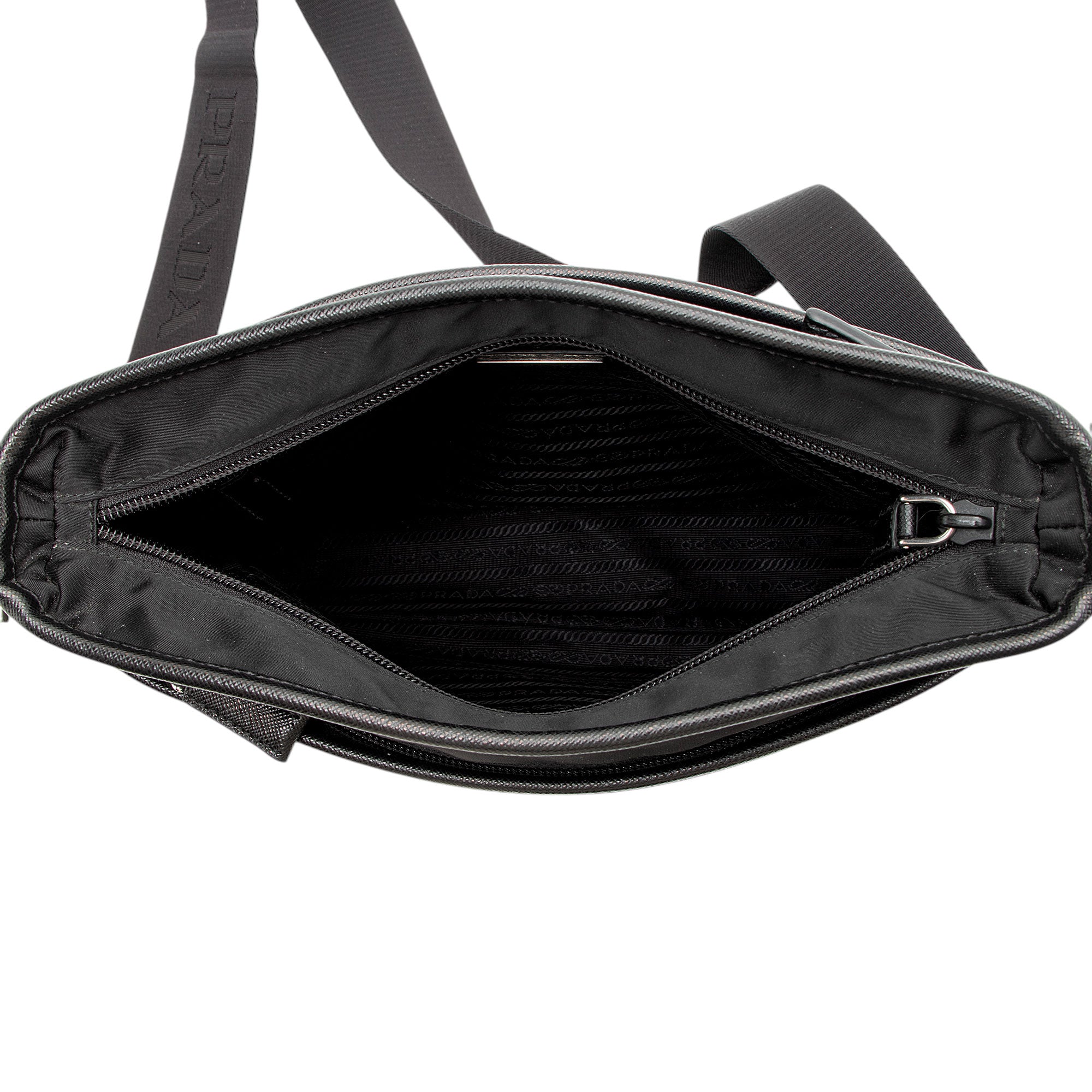 Prada Tessuto Saffiano Flat Messenger