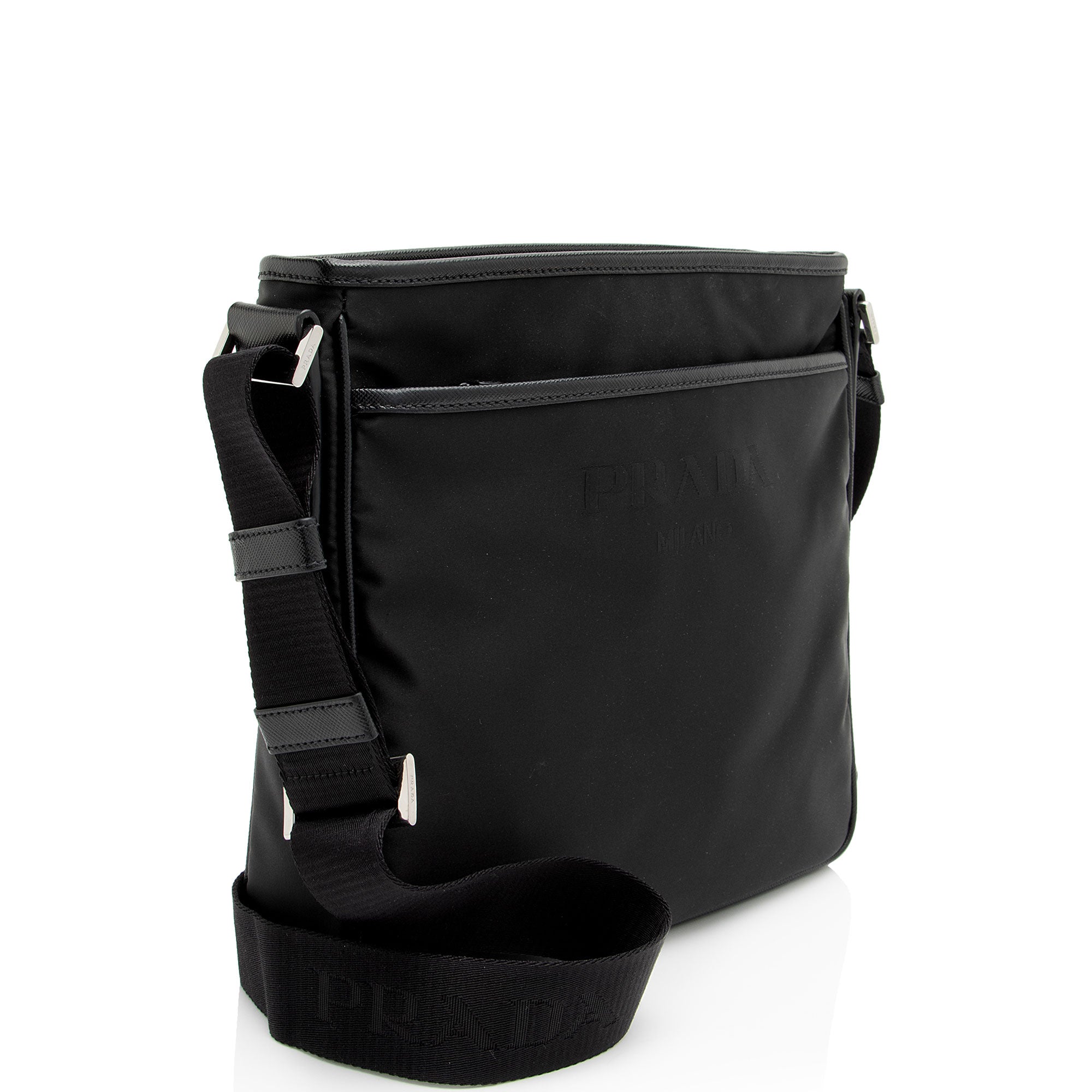 Prada Tessuto Saffiano Flat Messenger