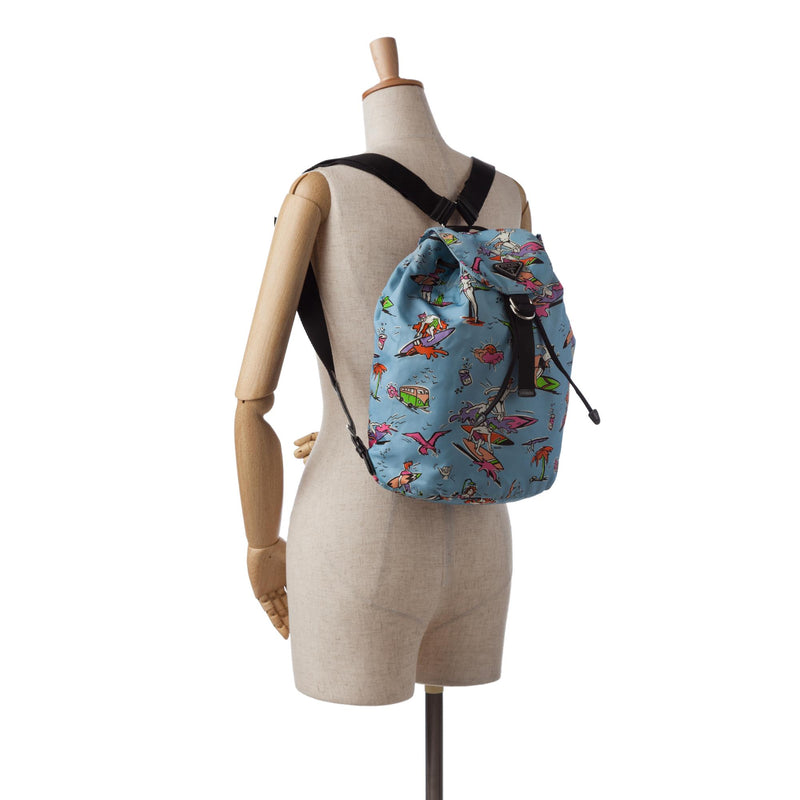Prada Tessuto Stampato Drawstring Backpack (SHG-3TIk86)