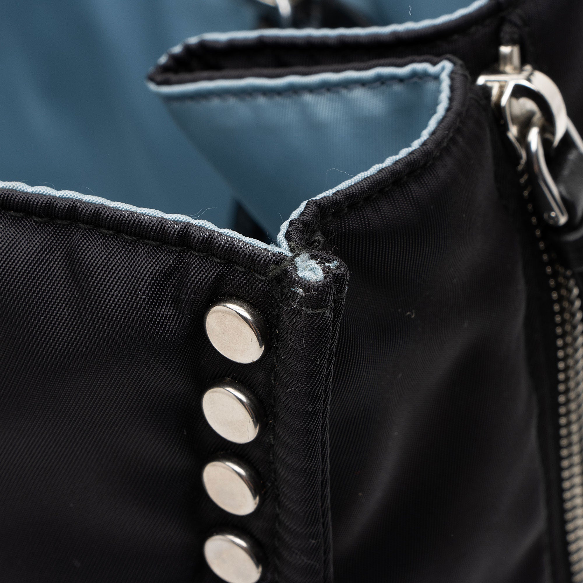 Prada Tessuto Studded Etiquette Large Tote