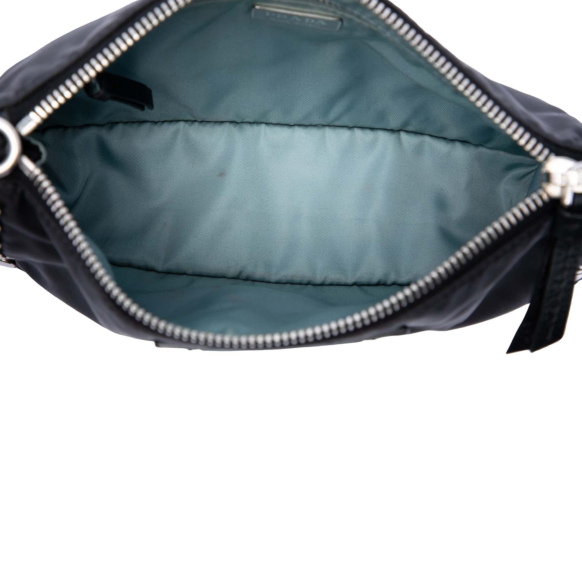 Prada Tessuto Studded Etiquette Shoulder Bag