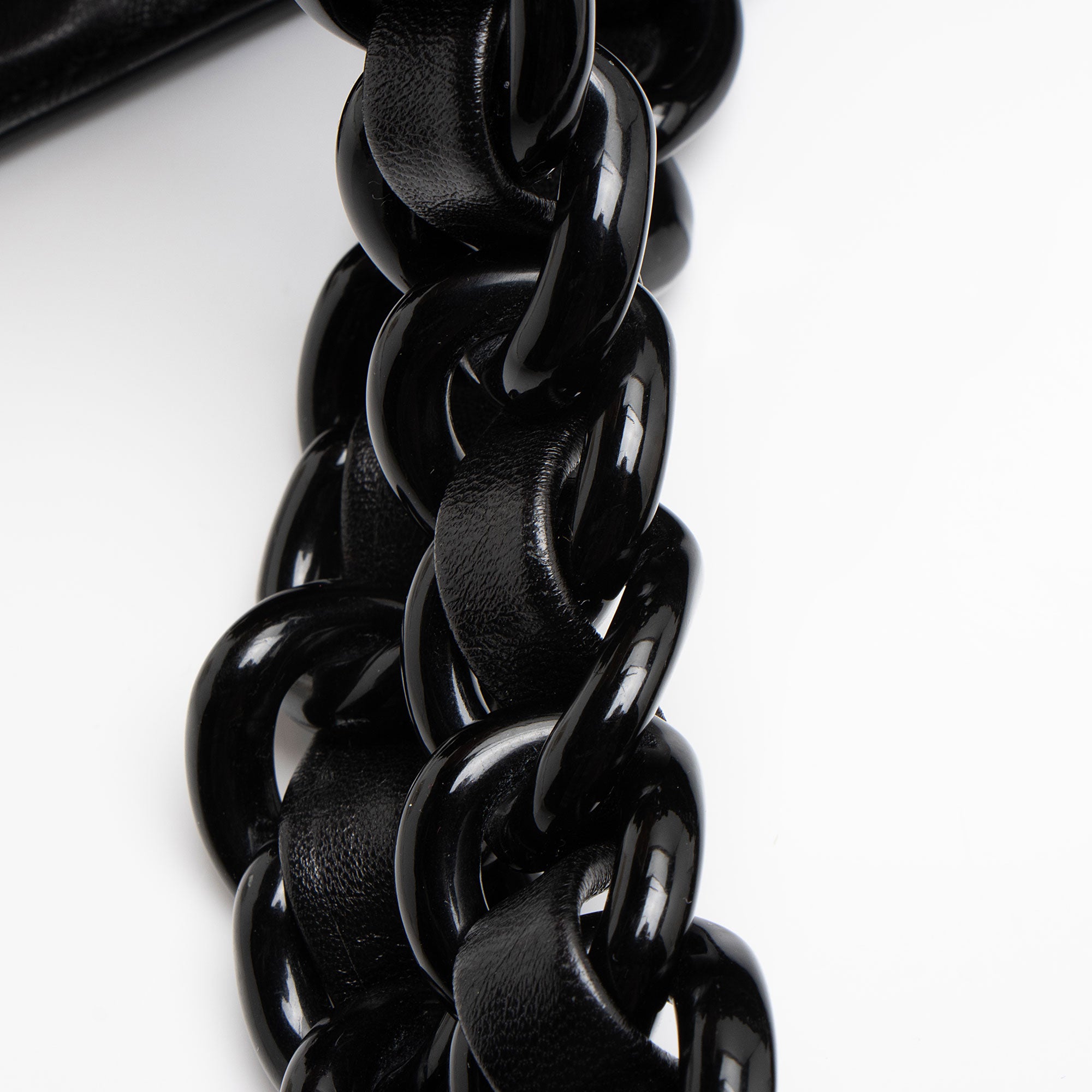 Prada Tessuto Vernice Ruffled Chain Tote