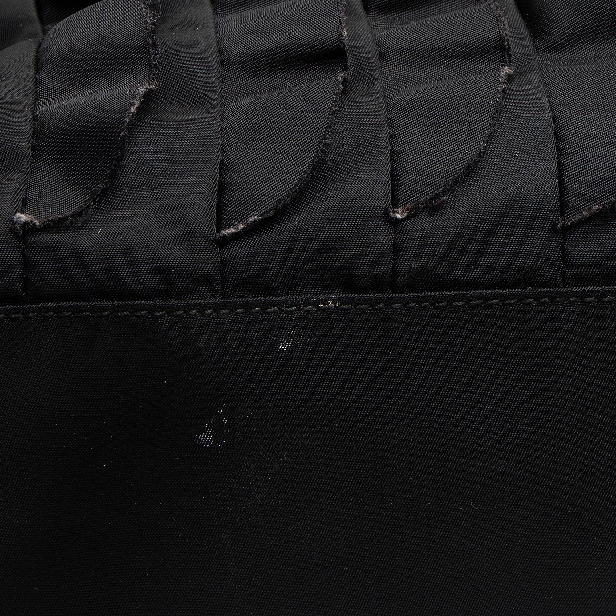 Prada Tessuto Vernice Ruffled Chain Tote