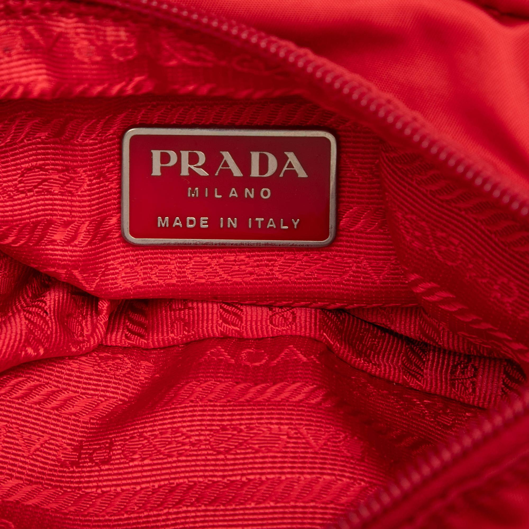 Prada Tessuto Zip Buckle Messenger Bag