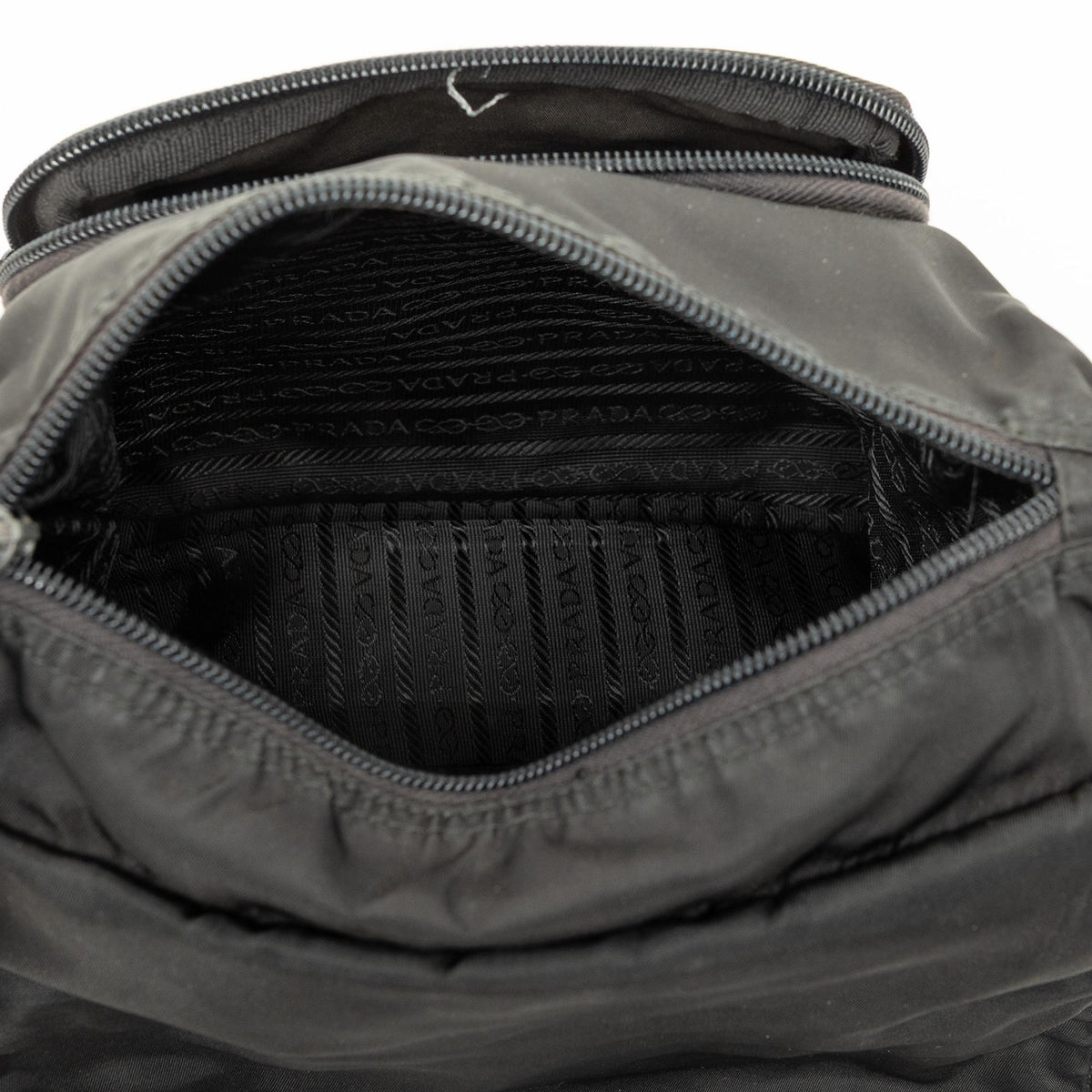 Prada Tessuto Zip Buckle Messenger Bag