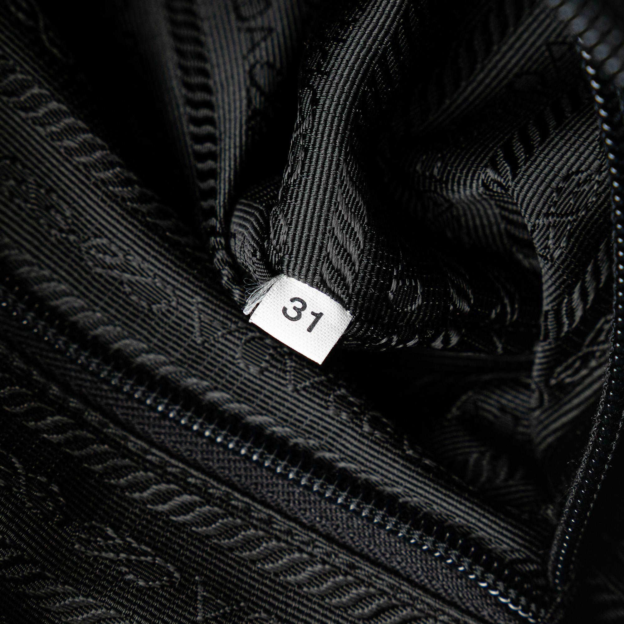 Prada Tessuto Zip Double Buckle Messenger Bag