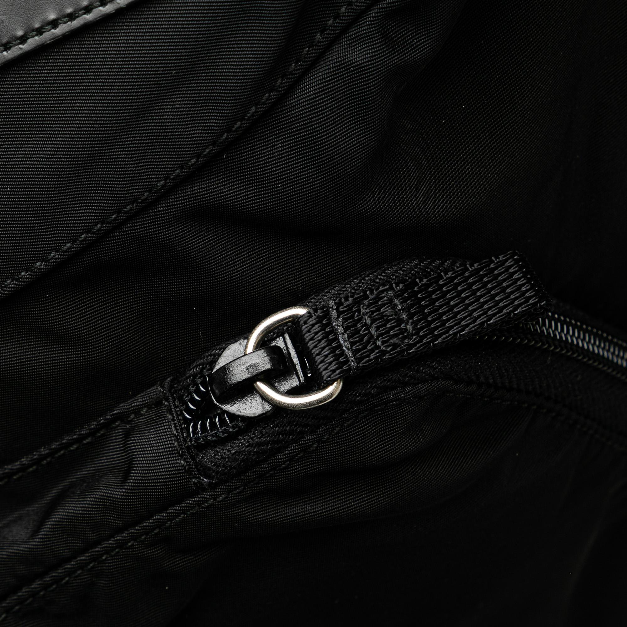 Prada Tessuto Zip Double Buckle Messenger Bag