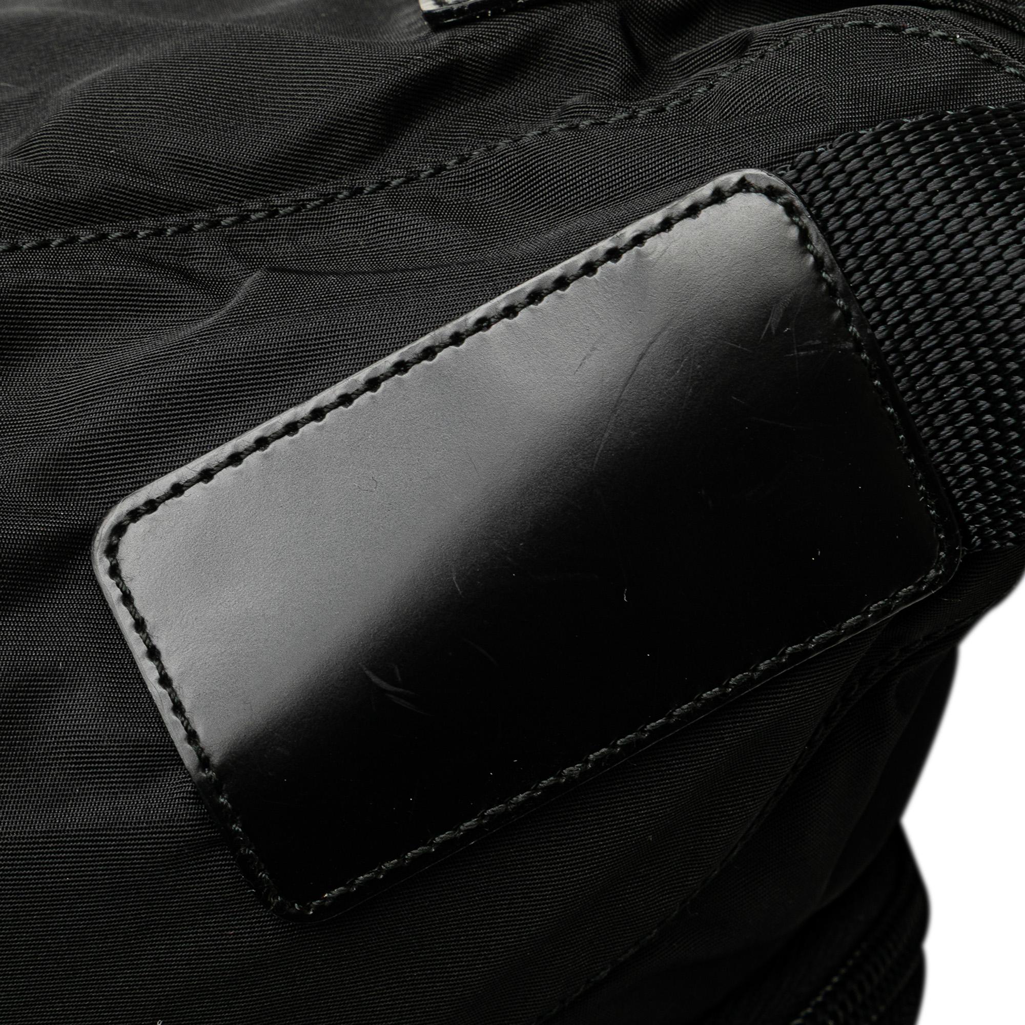 Prada Tessuto Zip Double Buckle Messenger Bag