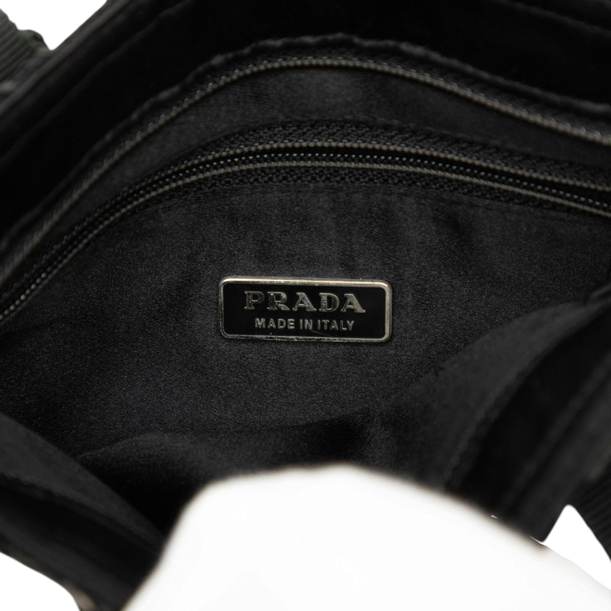 Prada Tessuto and Floral Lace Handbag