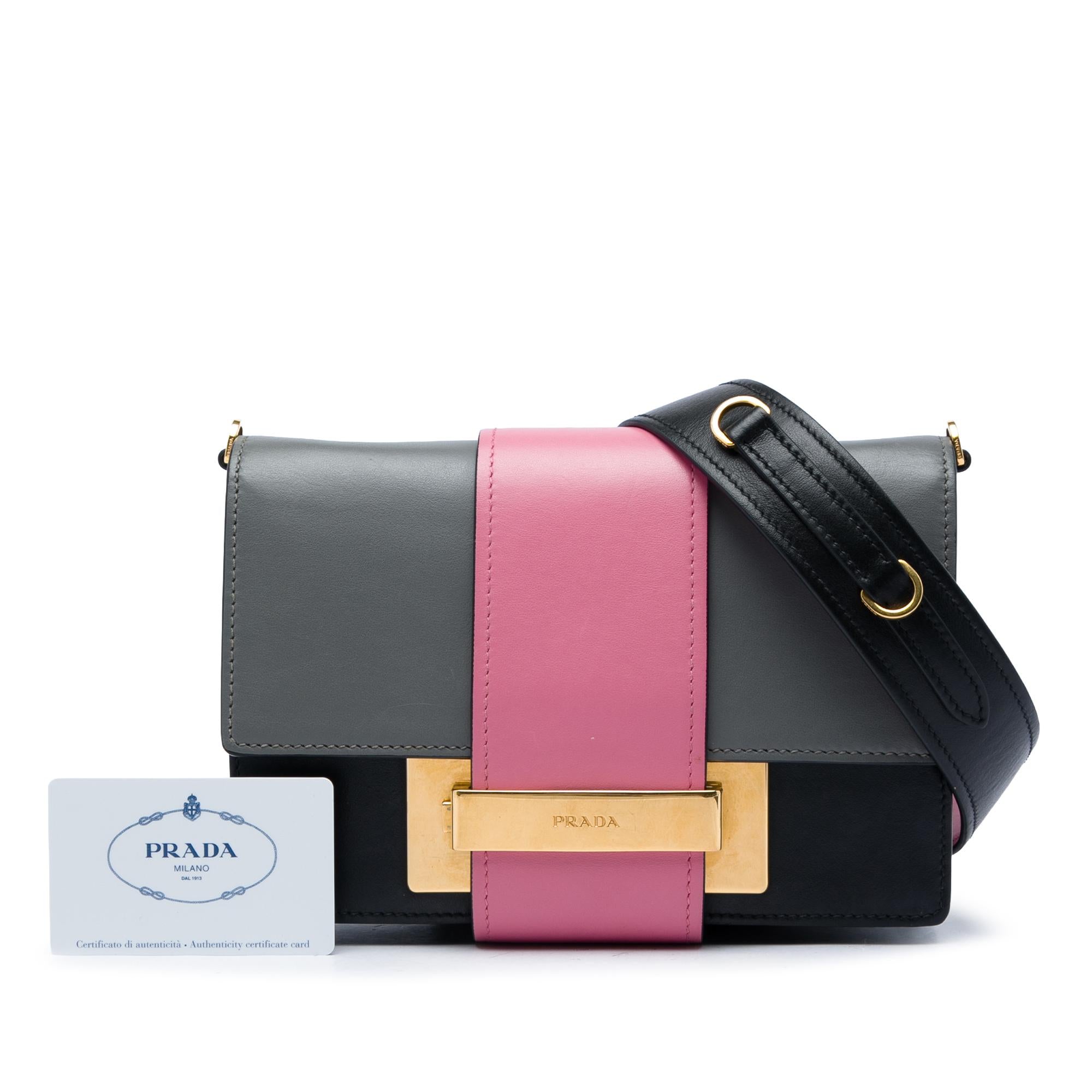 Prada Tricolor City Calf Ribbon Crossbody